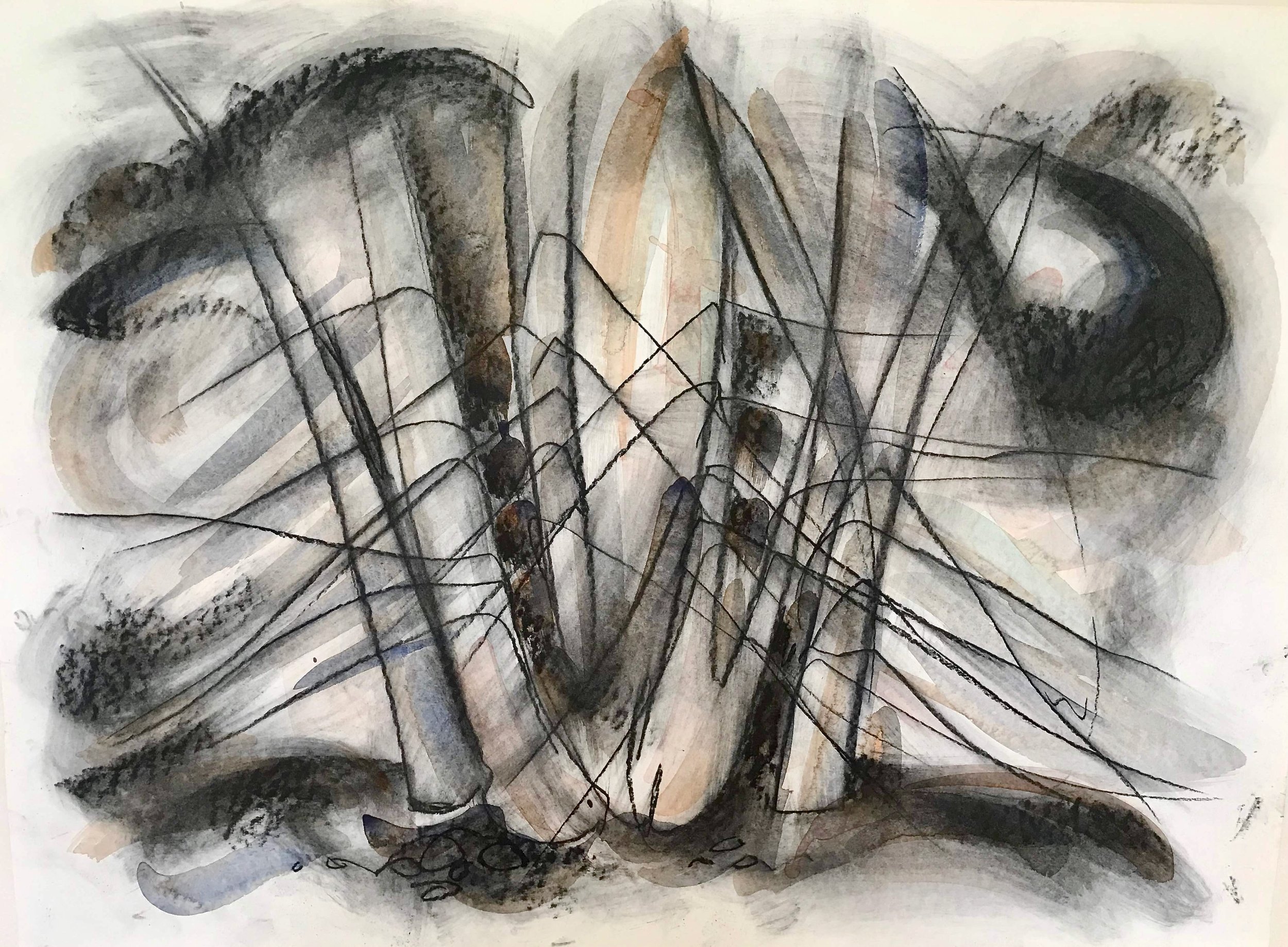 Bok Choy and Soil, KBDesosiers, 30%22x22%22, charcoal and watercolor.jpeg
