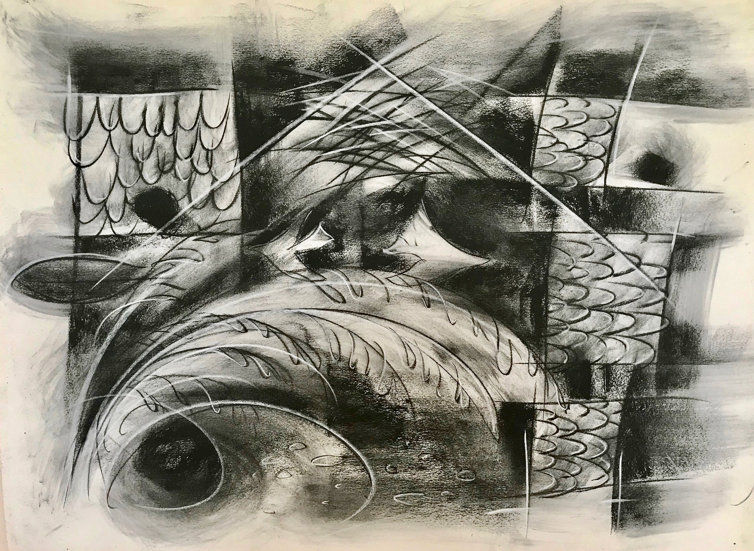 The Village, KBDesrosiers, 30%22x22%22charcoal and pastel.jpeg