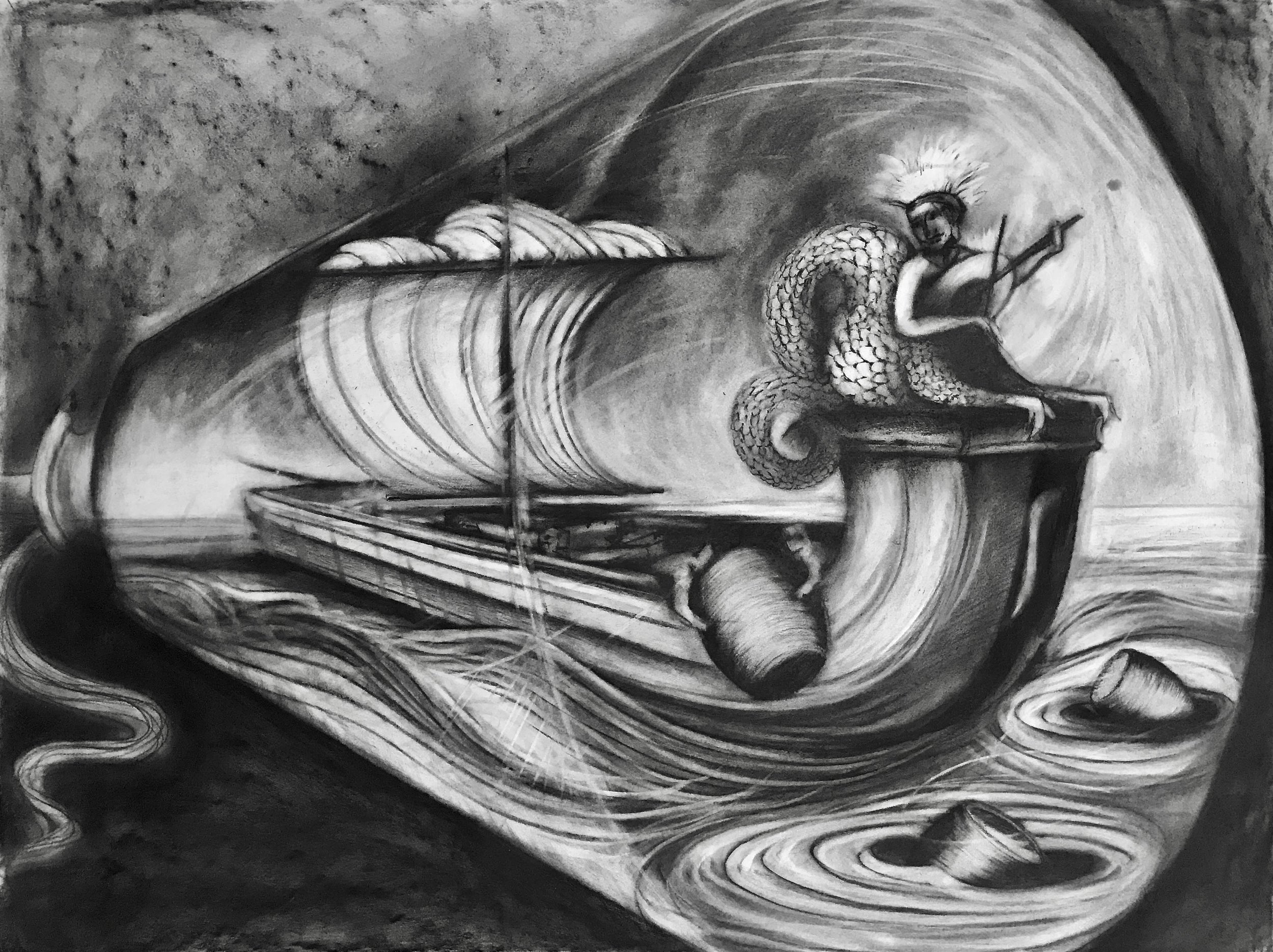 The Mad King, KBDesrosiers, 30%22x22%22, charcoal.jpeg