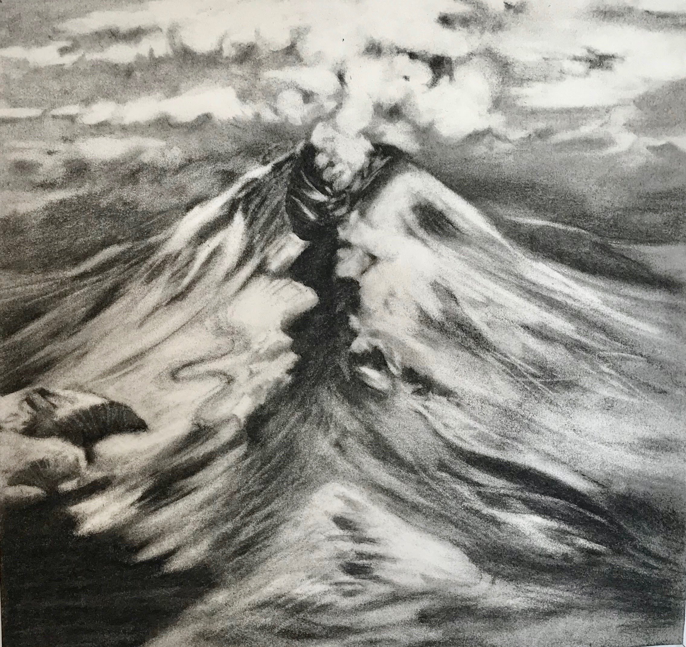 When The Sun Rose- Mount St. Helens,KBDesrosiers, 15%22x14%22, charcoal.jpg
