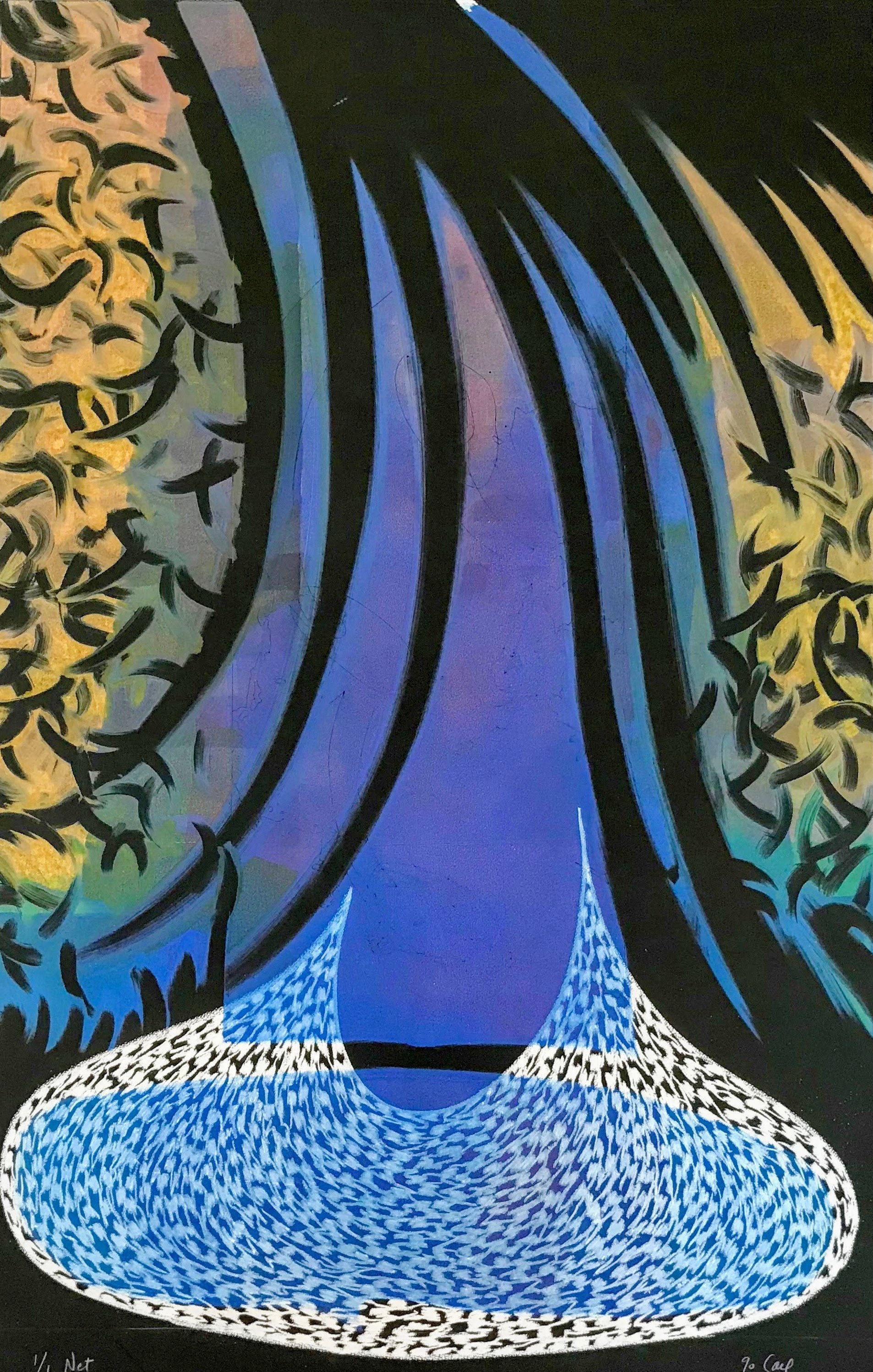 Liquid Pool, KBDesrosiers, 32%22x44%22, monoprint and chalk on Black Arches.jpeg