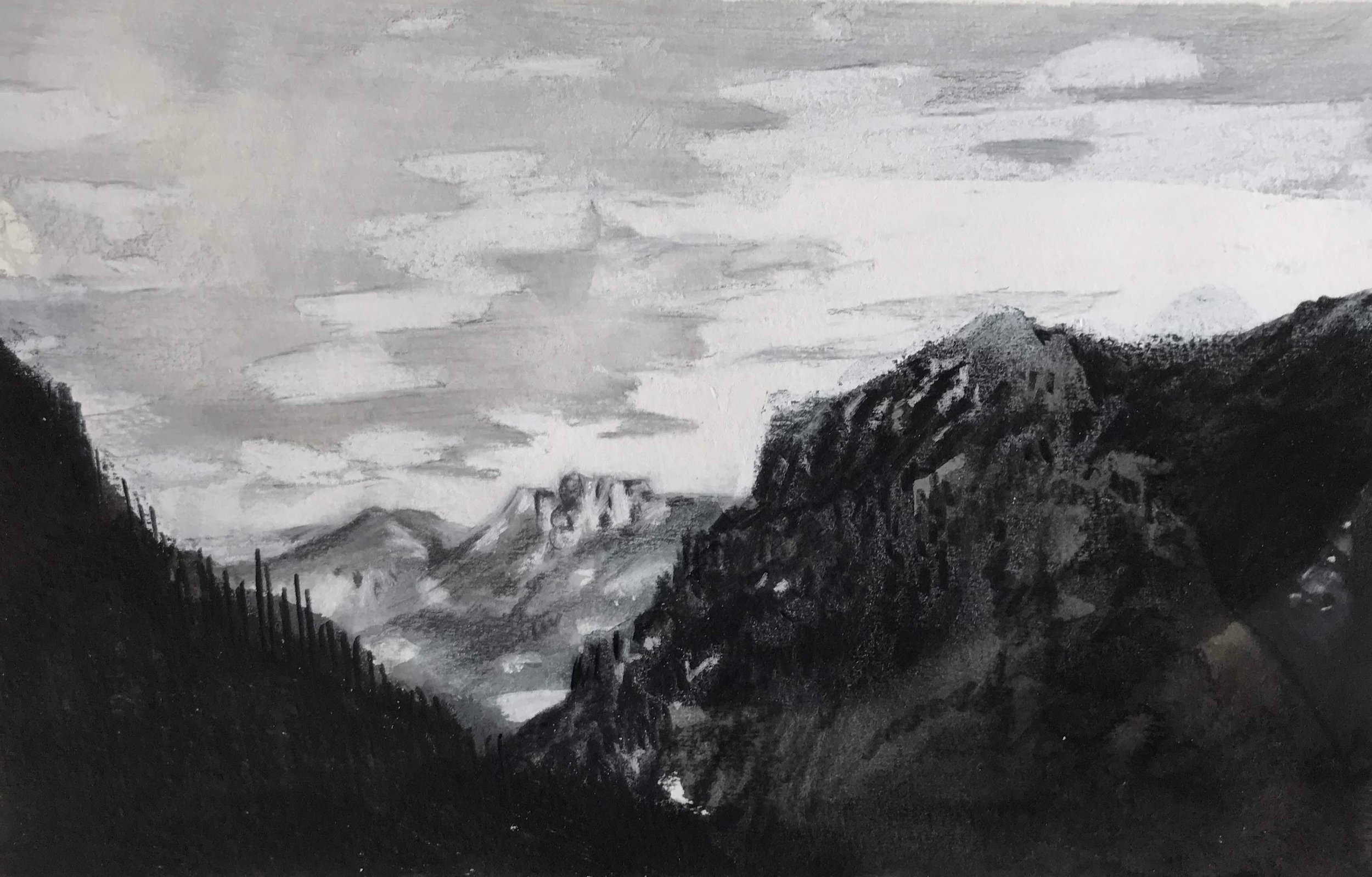 Sabino Canyon Dusk, KBDesrosiers, 8.5%22x5.25%22, charcoal, chalk.jpeg