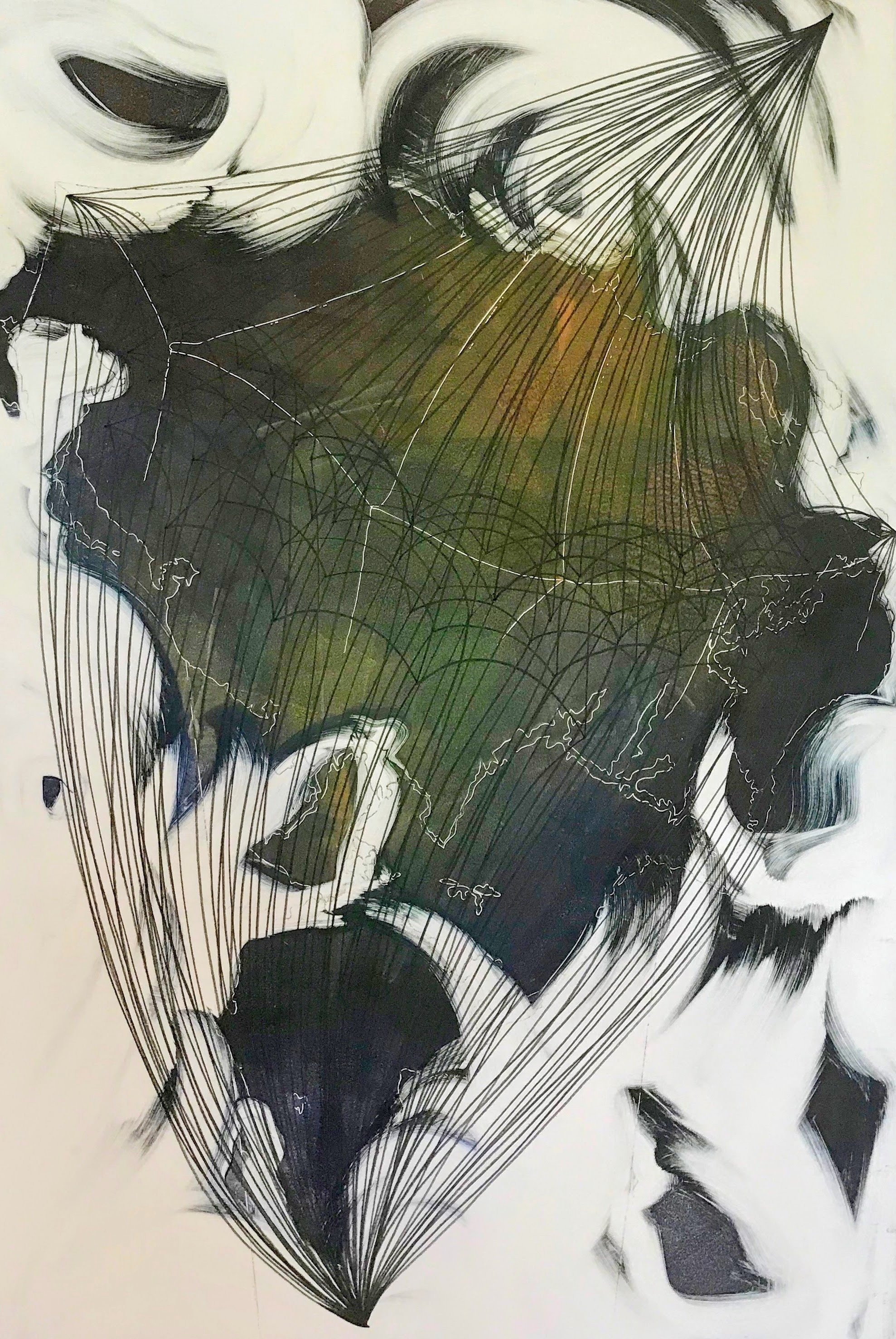 Web Tent, KBDesrosiers, 32%22x44%22, monoprint, chalk and charcoal on Arches.jpeg