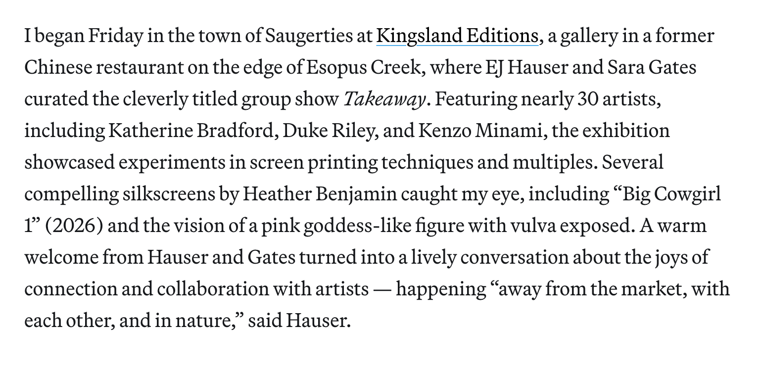 EJ Hauser and Sara Gates in Hyperallergic