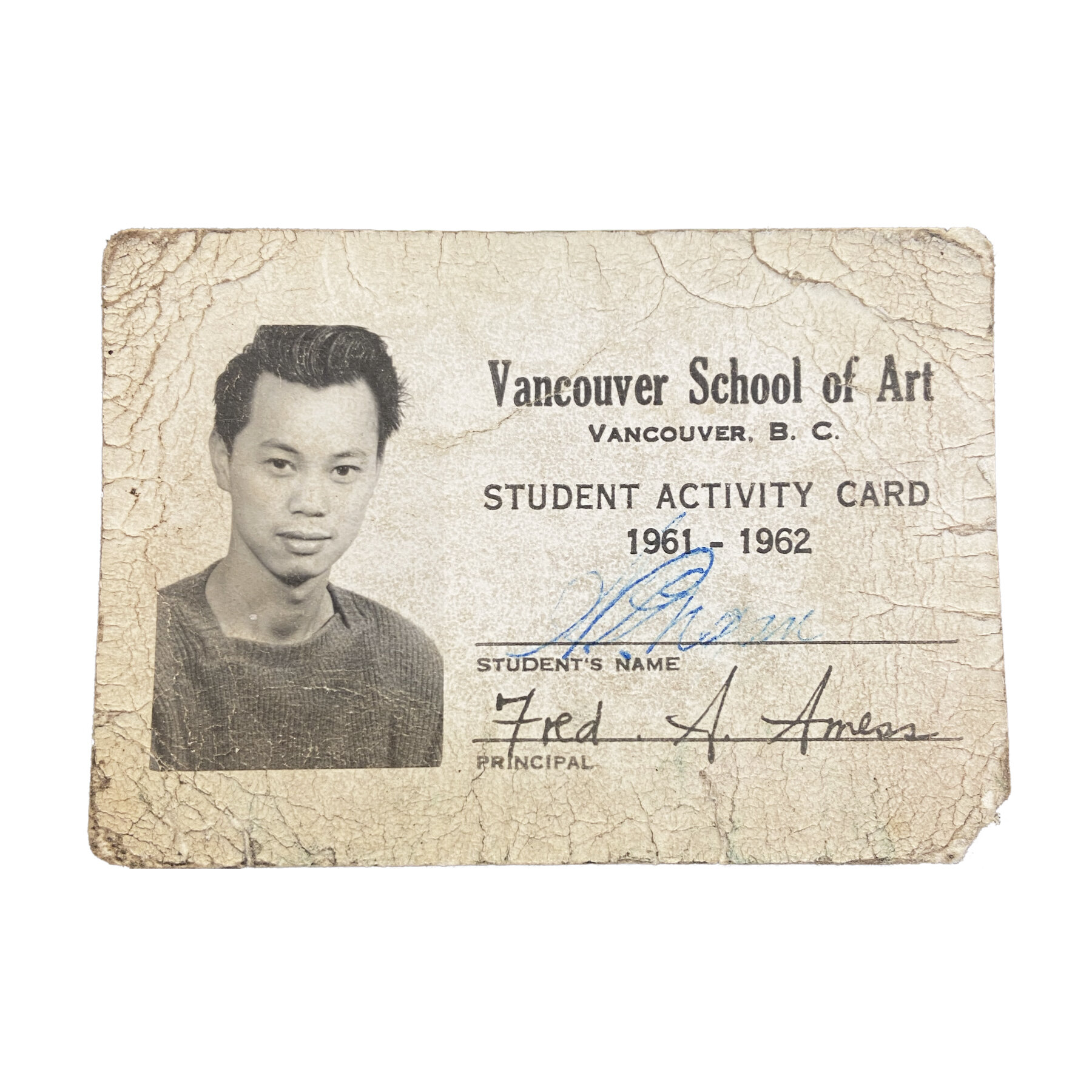 Wayne&rsquo;s &ldquo;Student Activity Card&rdquo; from the Vancouver School of Art (now @emilycarru), issued the year before he graduated with honours. 

#waynengan #emilycarru #vancouverschoolofart #vintagevancouver #canadianartists
