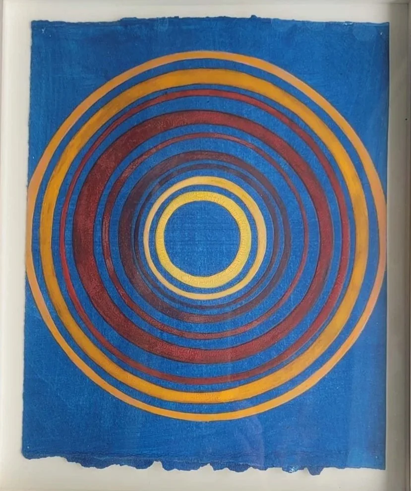 Blue Salve 6 2013, framed, gouache and egg tempura on paper, $1500