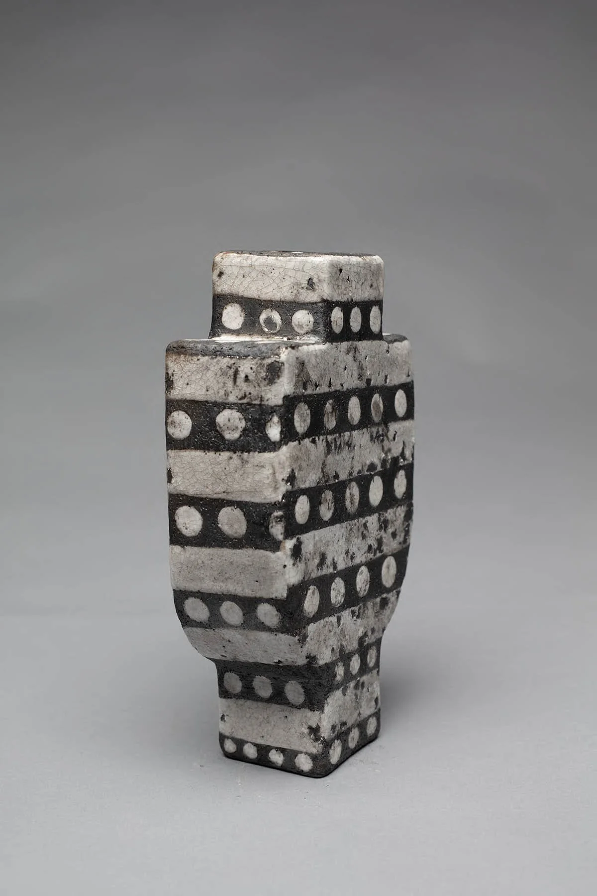  Buckshot Dot , 2023, 9” x 5 ½” x 2 ½”, raku fired clay, glaze