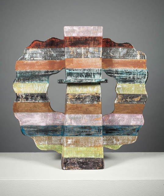  Sediment , 2017, 20" x 20" x 7”, acrylic on fired clay