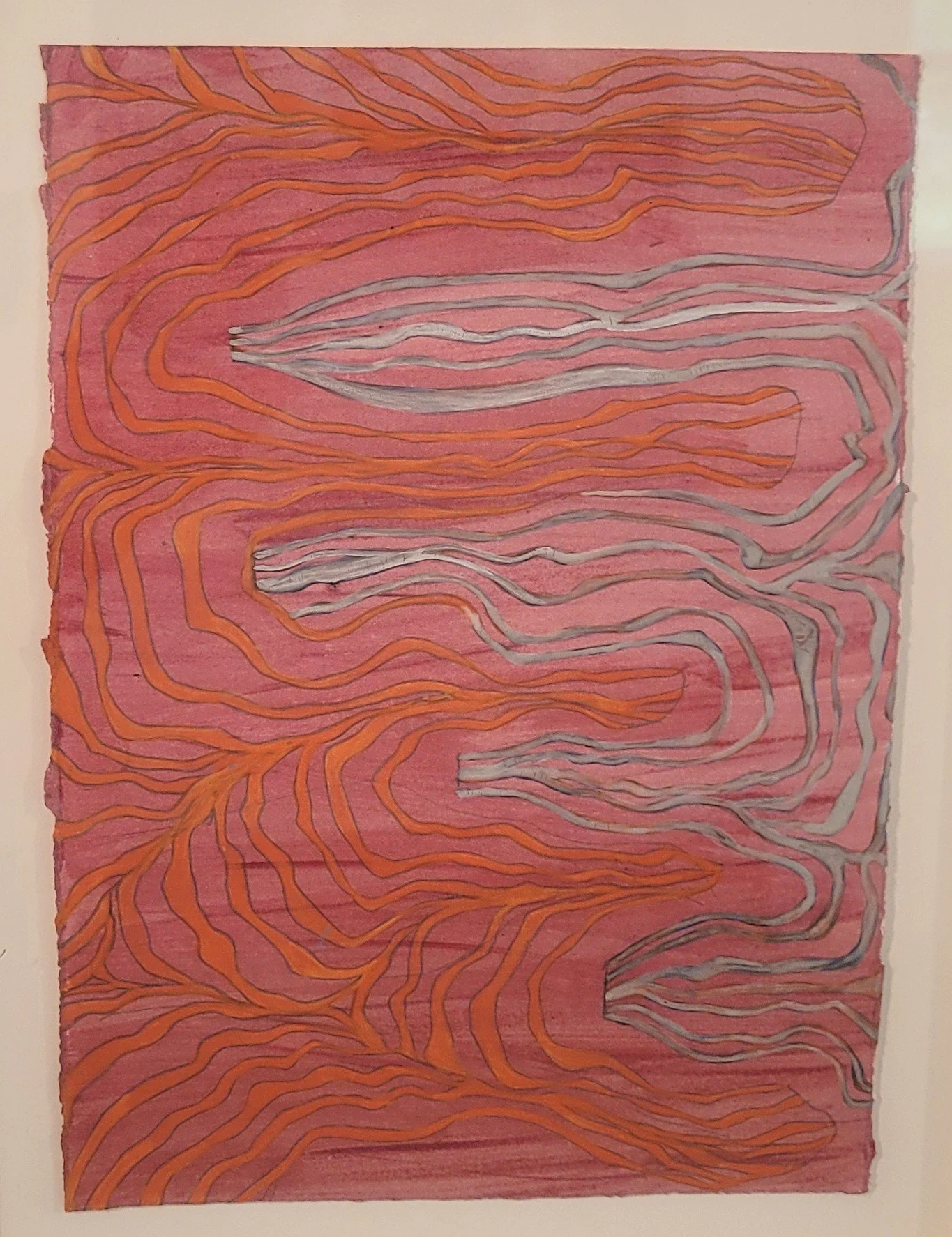  Untitled (Orange 1) , 9.5" x 6.5", framed, egg tempera and pencil on paper