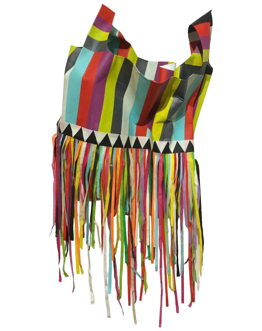 Piñata Bag , 2020, 30" x 14" x 6", hand-painted Unryu paper and watercolor collage, $3,500