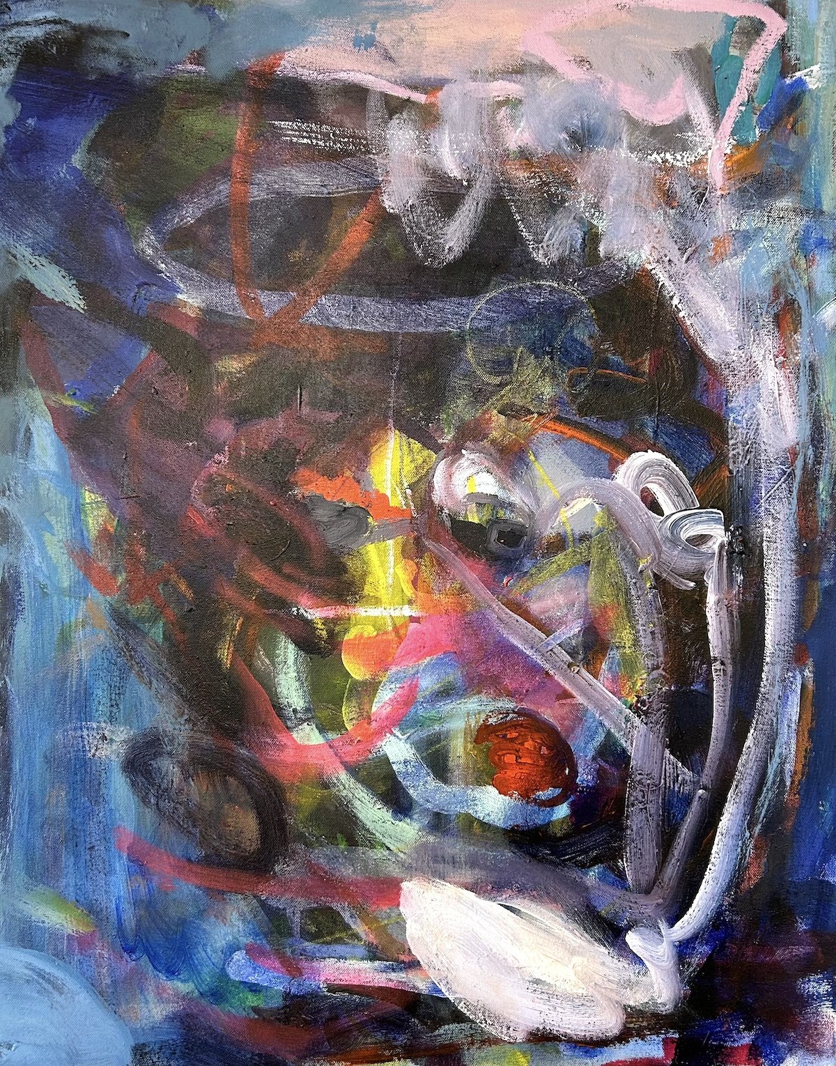 Anonymous Citizen as Ghost , 2024, 30" x 24", acrylic on canvas, $4000