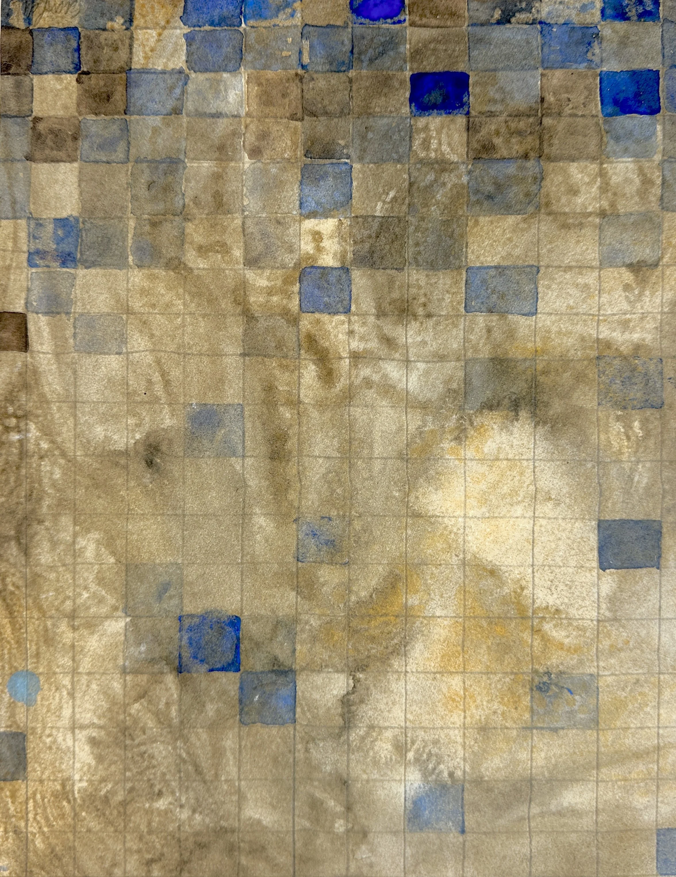 Cloud Pixelation IV , 11.25" x 6.5", graphite and watercolor on paper, $800