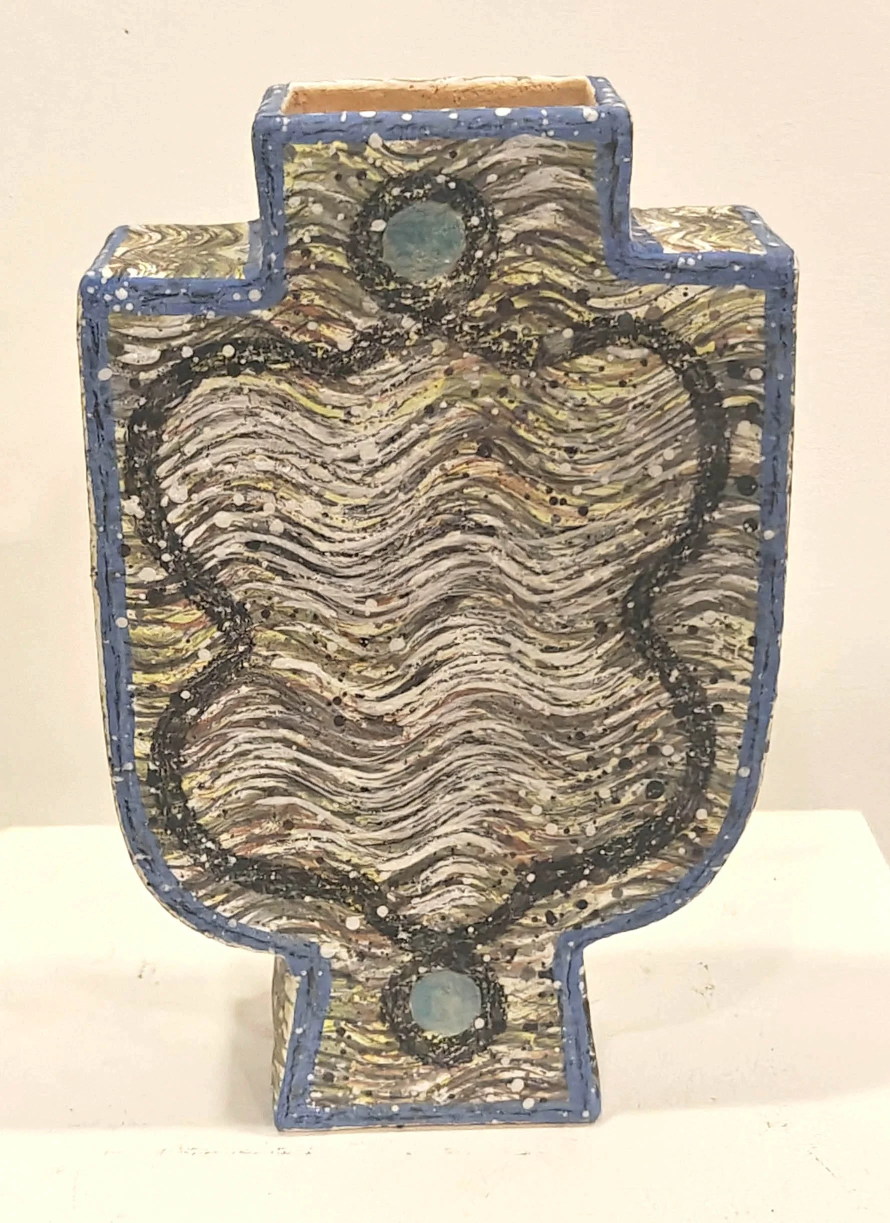  Blue Amulet , 2023, 11.5" x 7.5" x 3”, fired clay, glaze