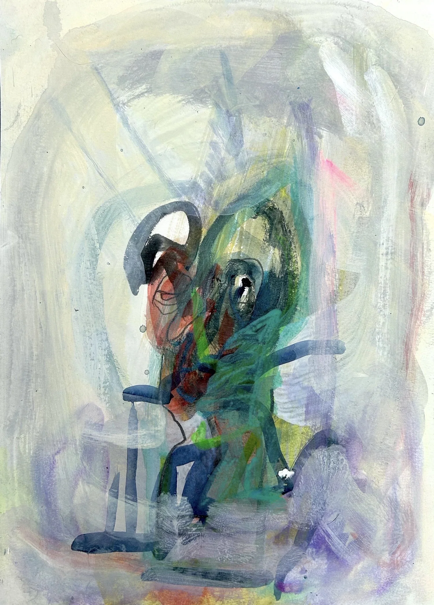 Anonymous Citizen Trompe L'œil , 2020, 15" x 11", watercolor, acrylic, colored pencil, graphite on paper, $800