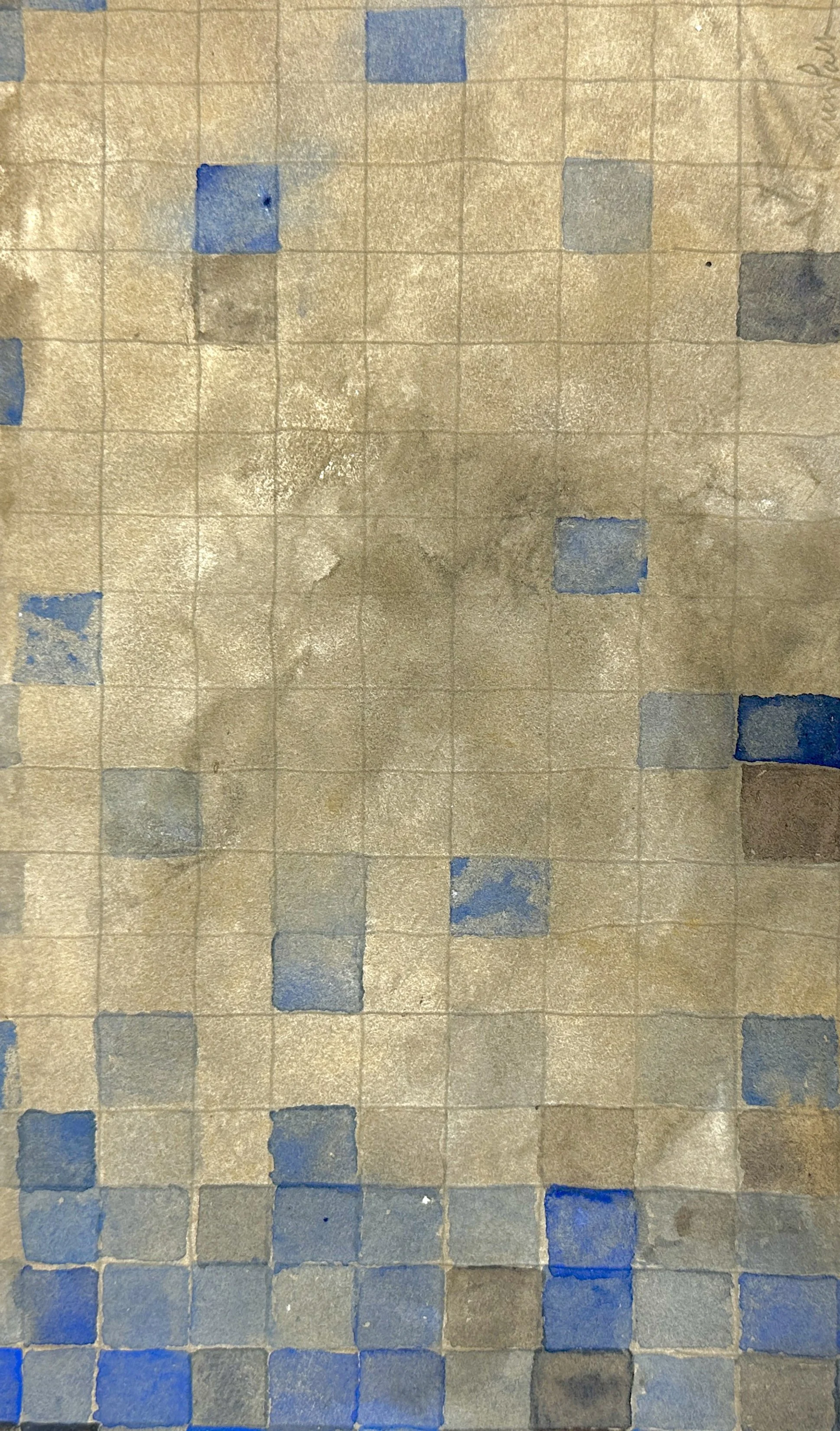 Cloud Pixelation III , 11.25" x 6.5", graphite and watercolor on paper, $800