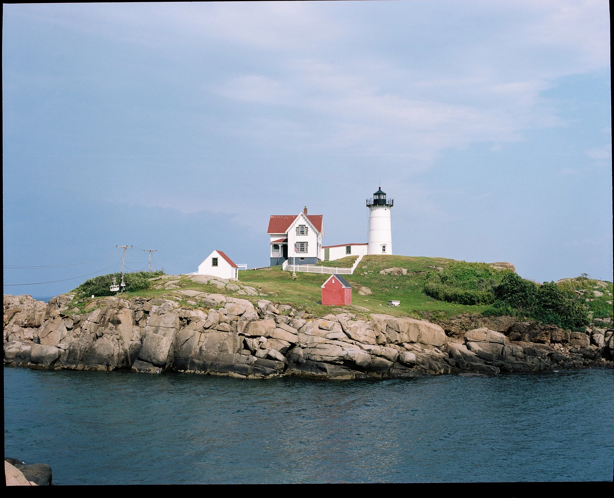 NUBBLE LIGHTHOUSE. CAPE NEDDICK, MAINE. KODAK PORTRA 400 FILM. 
