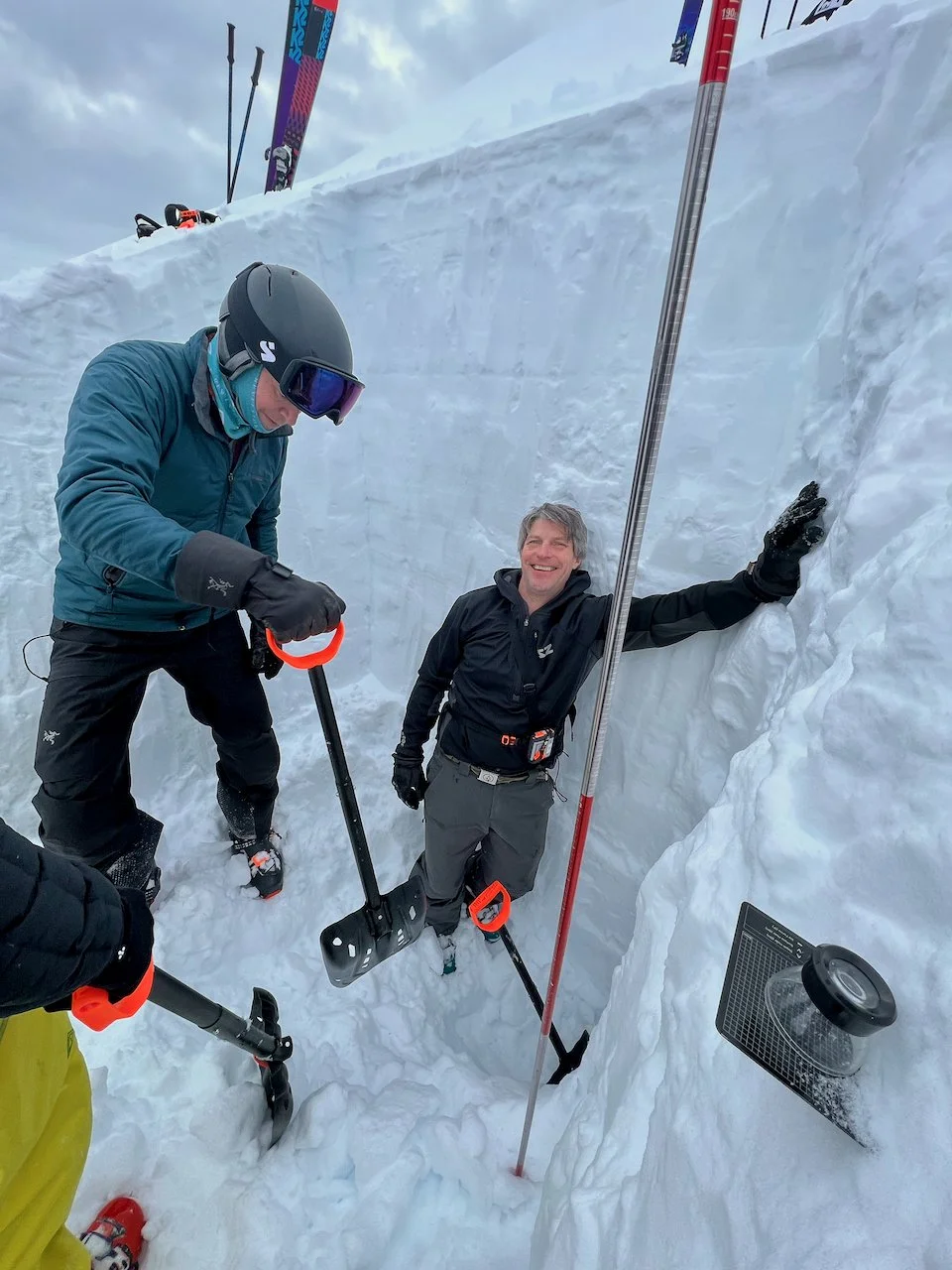 We get so much snow here... that we use a slightly different measurement scale. It's called "The Billy"; during the pre-season setup in January of 2023, we measured more than 2 Billys on the glaciated run called "Glory Glacier".