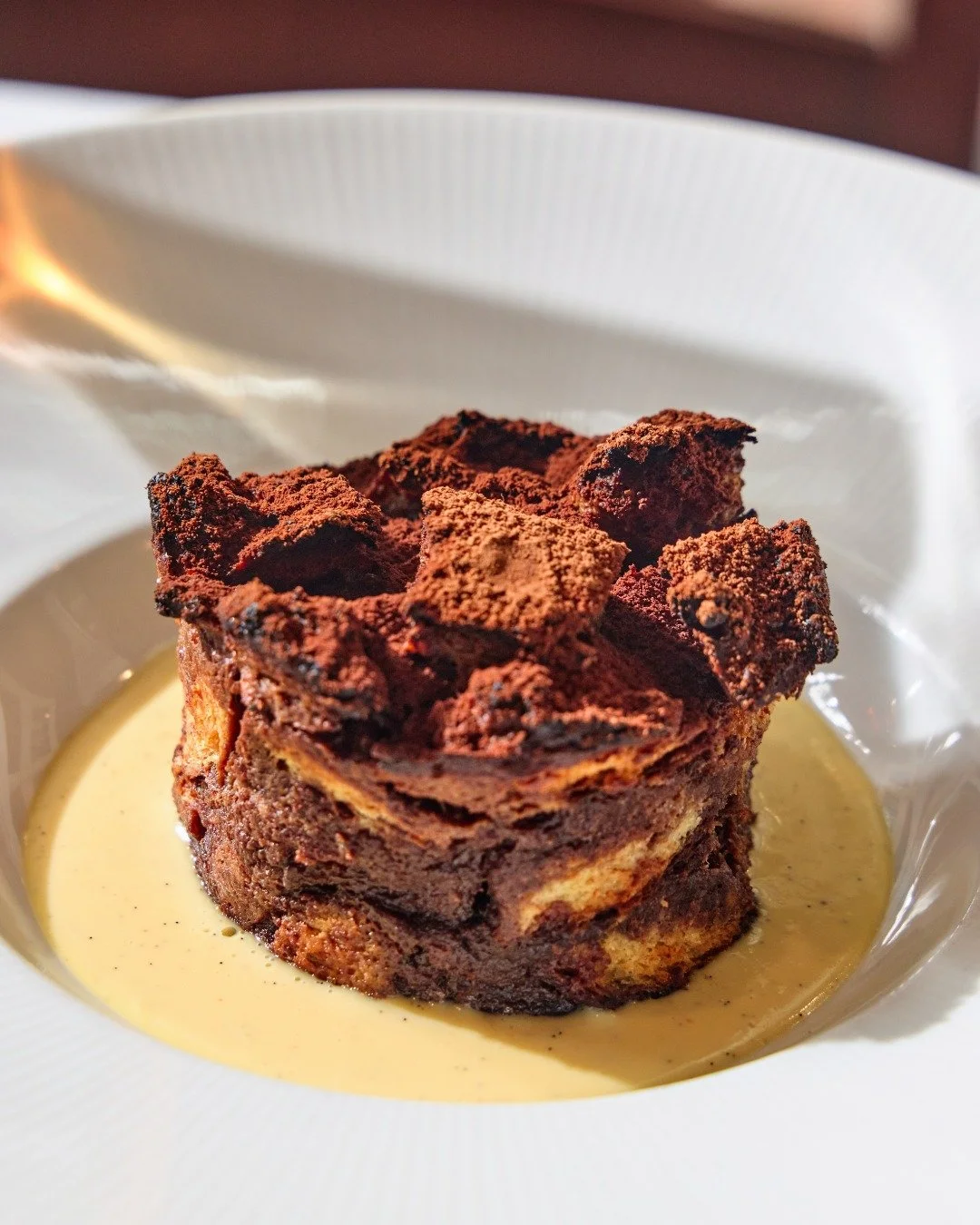 Go on, indulge... our Chocolate Bread Pudding with coffee ice cream and cr&egrave;me anglaise is the perfect final course.

📸 @briansamuelsphotography