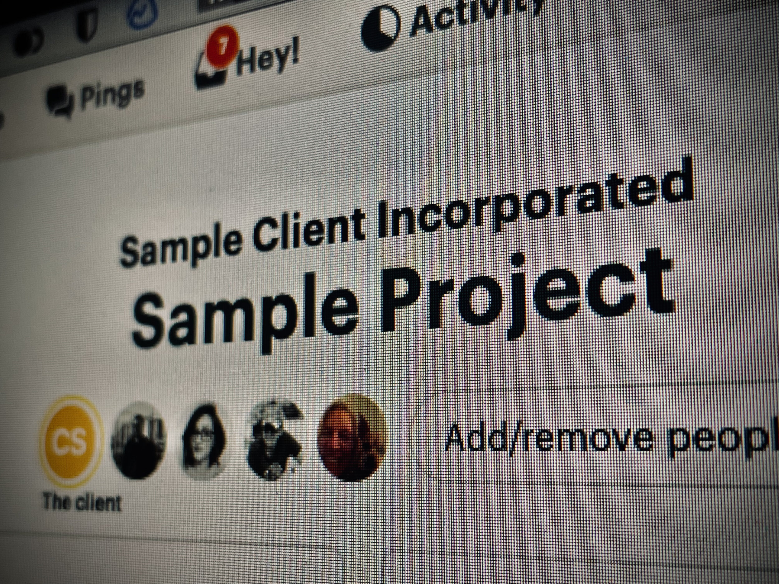 A screenshot from our Basecamp.