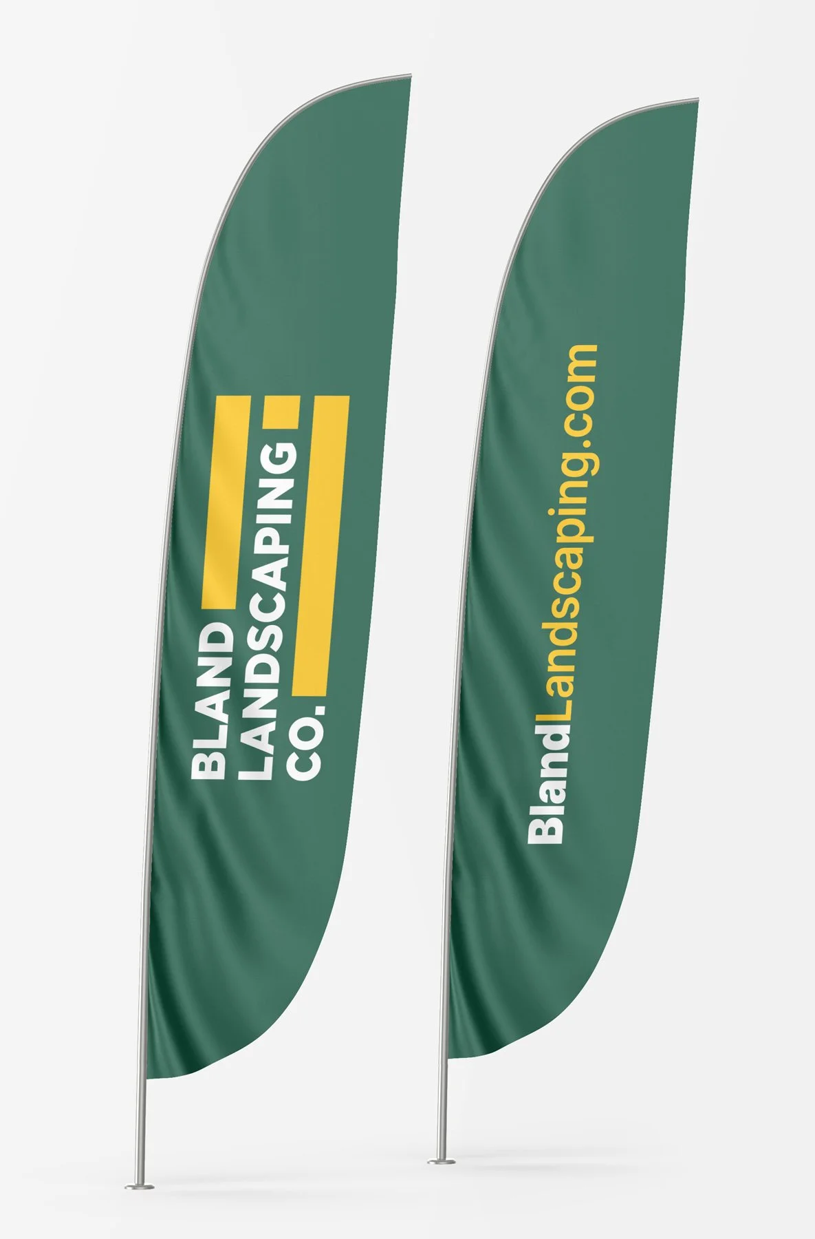 Branded feather flags.