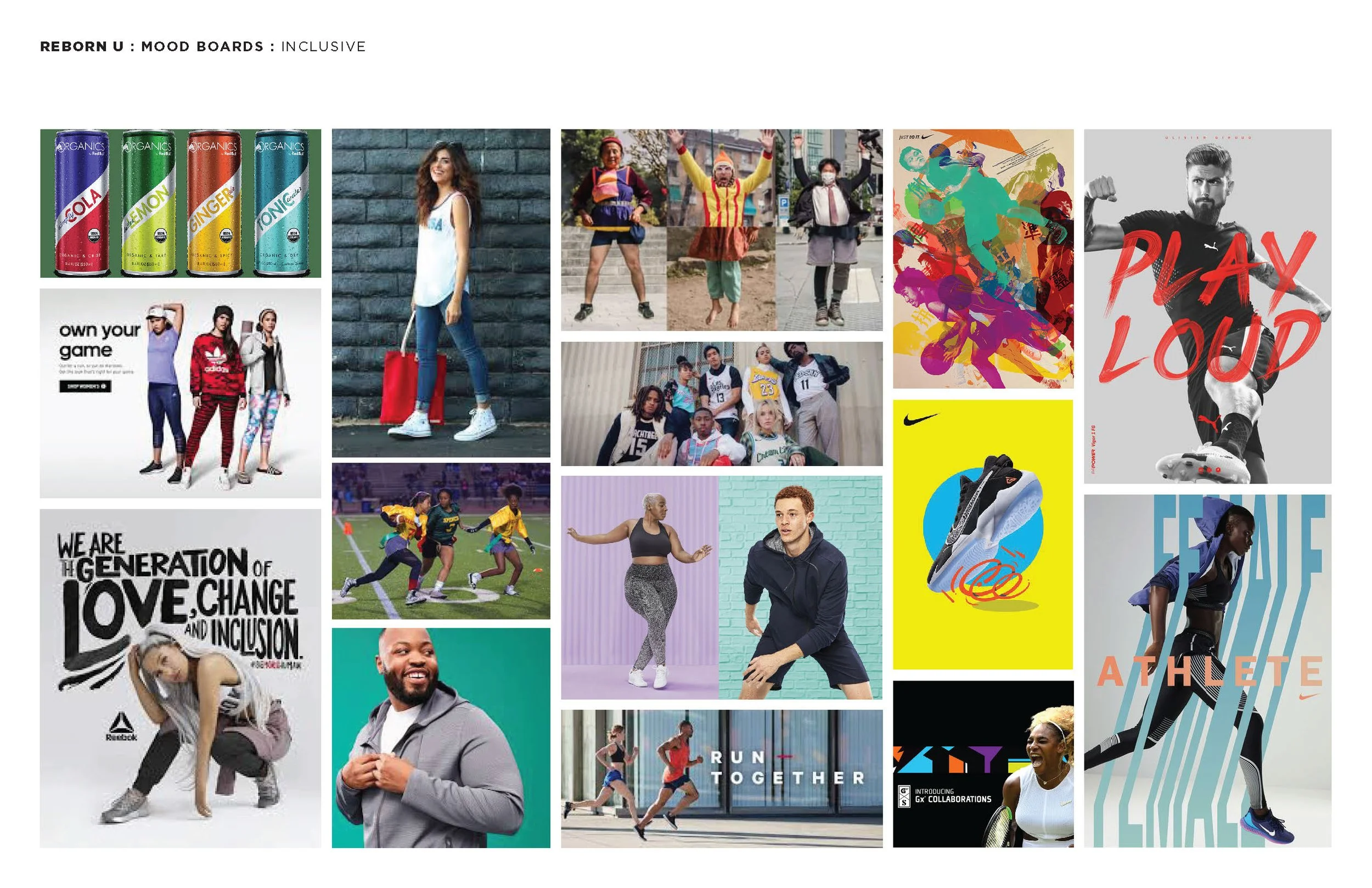 A mood board showing an inclusive theme.