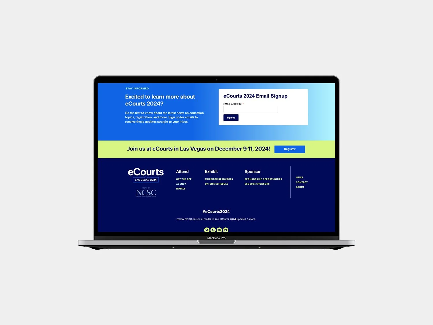eCourts' website footer.