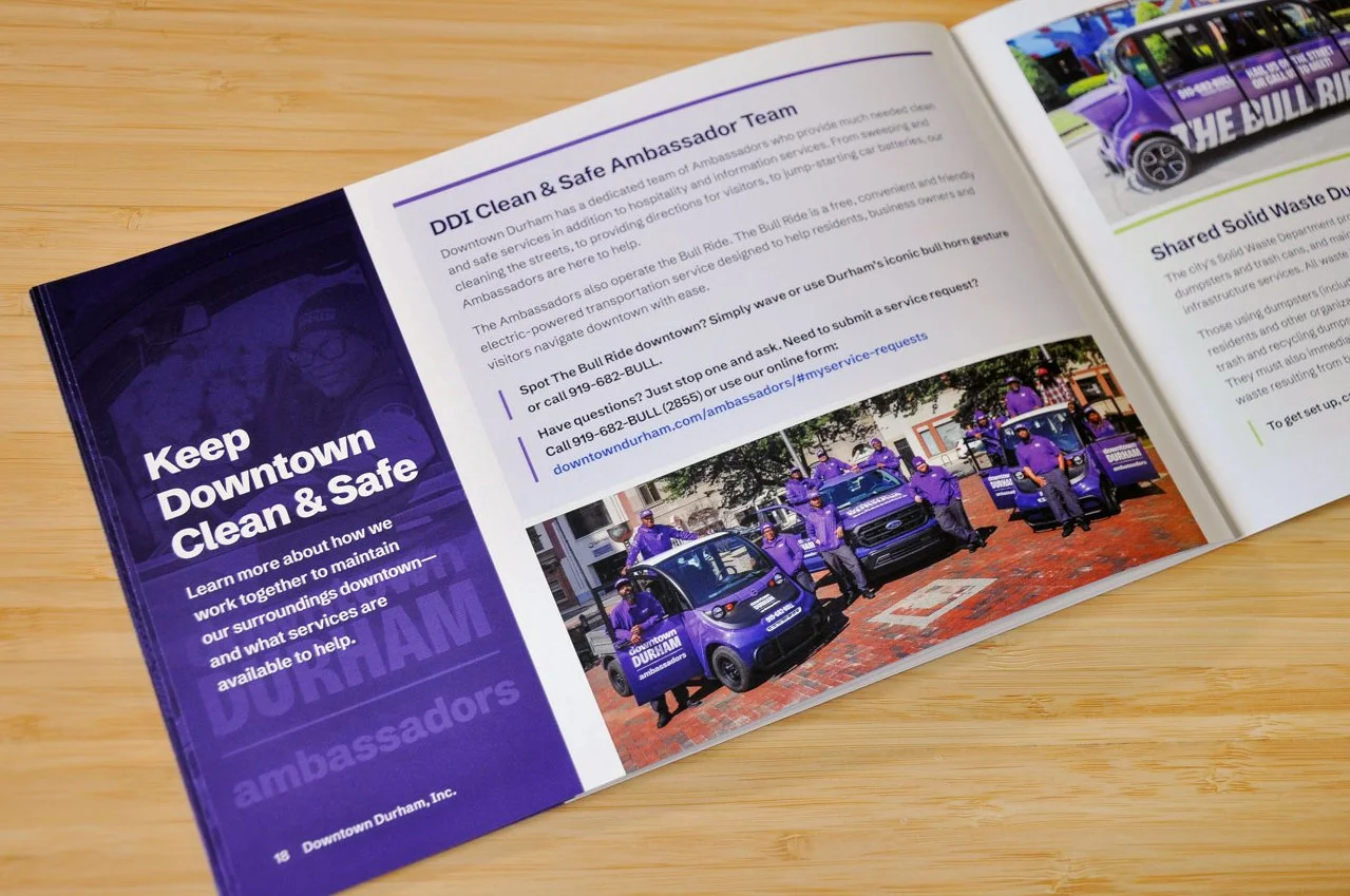 A photo of the Keep Downtown Clean & Safe section of the handbook.