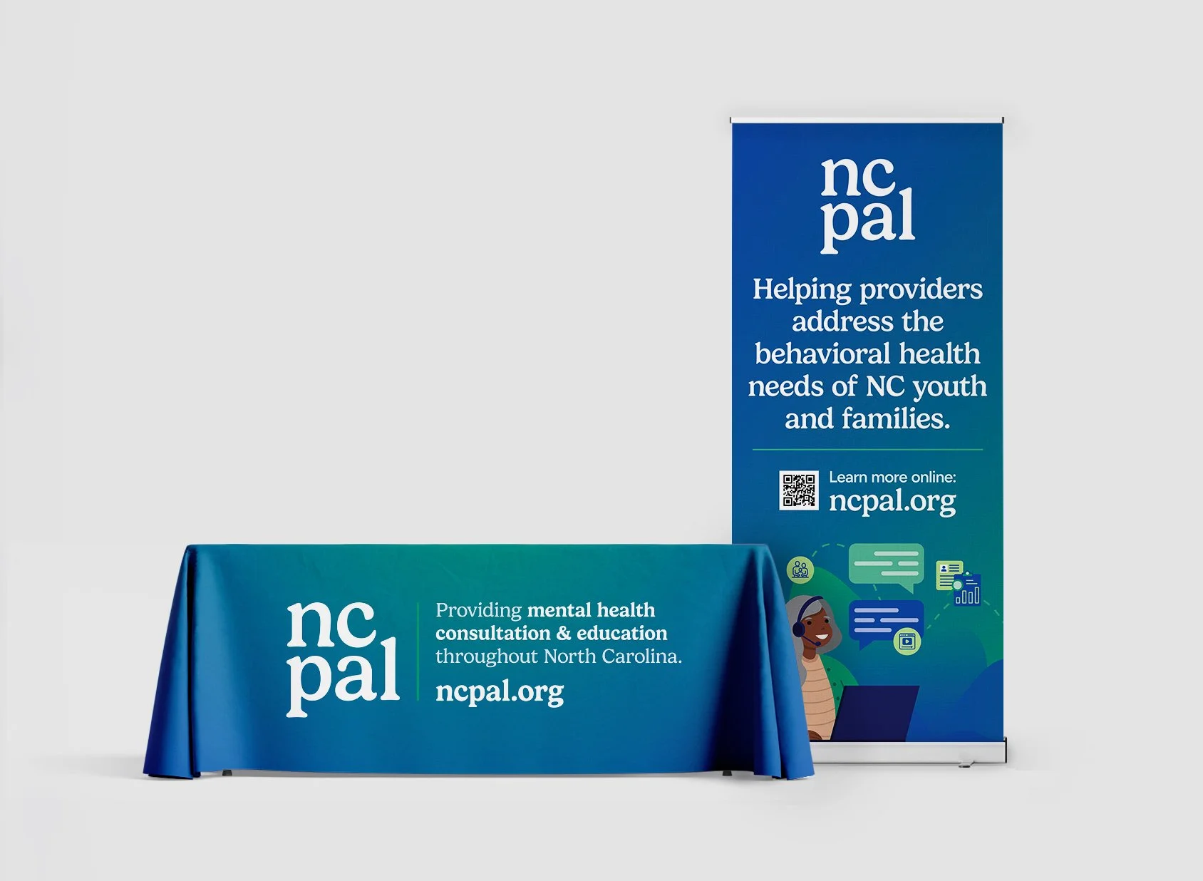 NC-PAL Tablecloth and Banner designs for conferences.