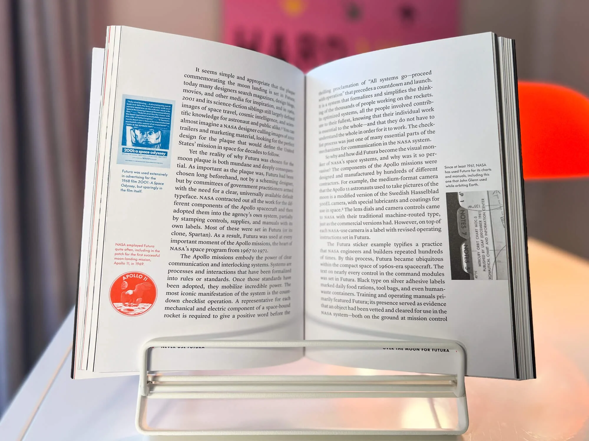A photo of how the reading copy is set on most spreads.