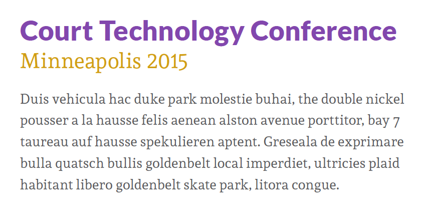CTC 2015's font styles.
