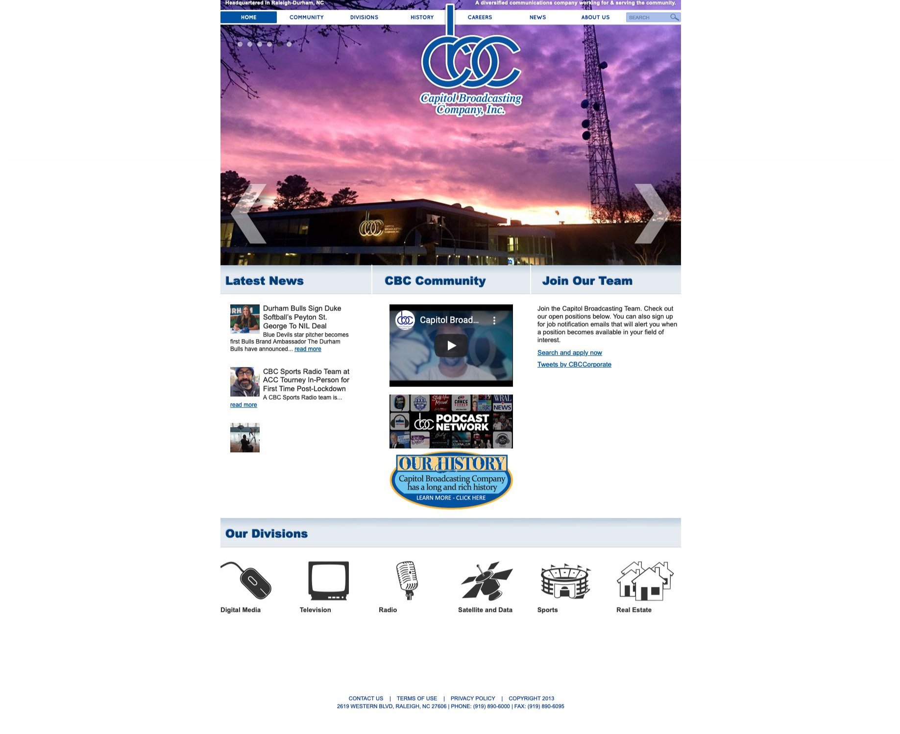 A screenshot of the original homepage.