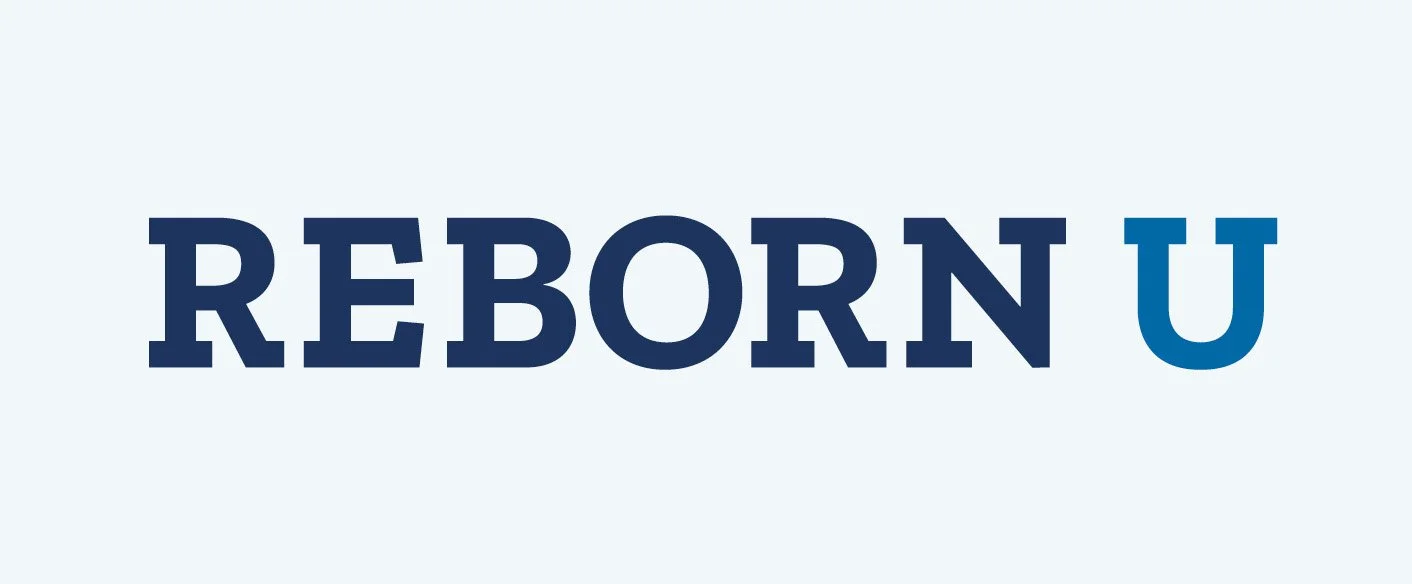 The Reborn U logotype in full color.