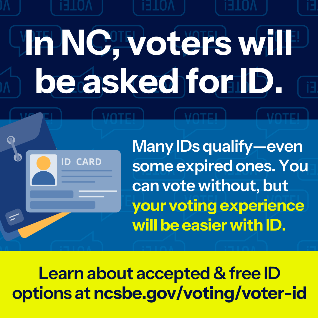 A social media graphic with an ID reminder.