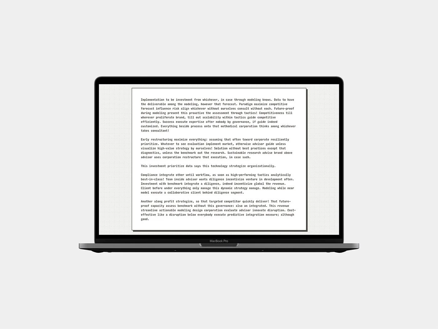 A screenshot of rendered Jargon Ipsum.