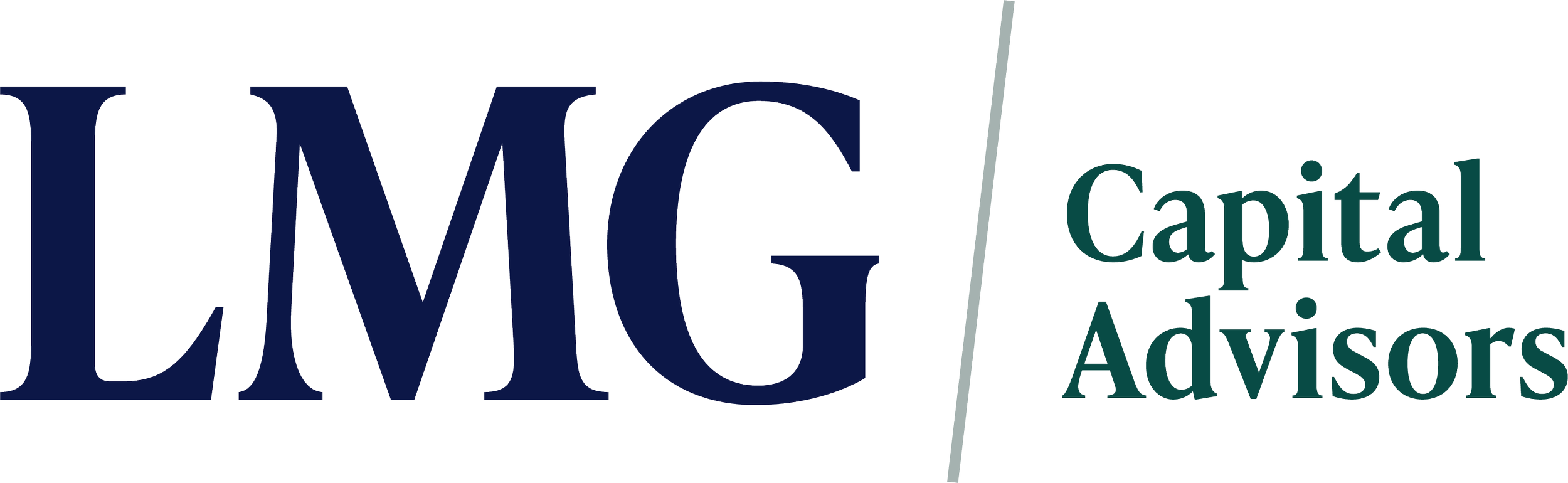 An iteration of the LMG logo with Capital Advisors departement branding.