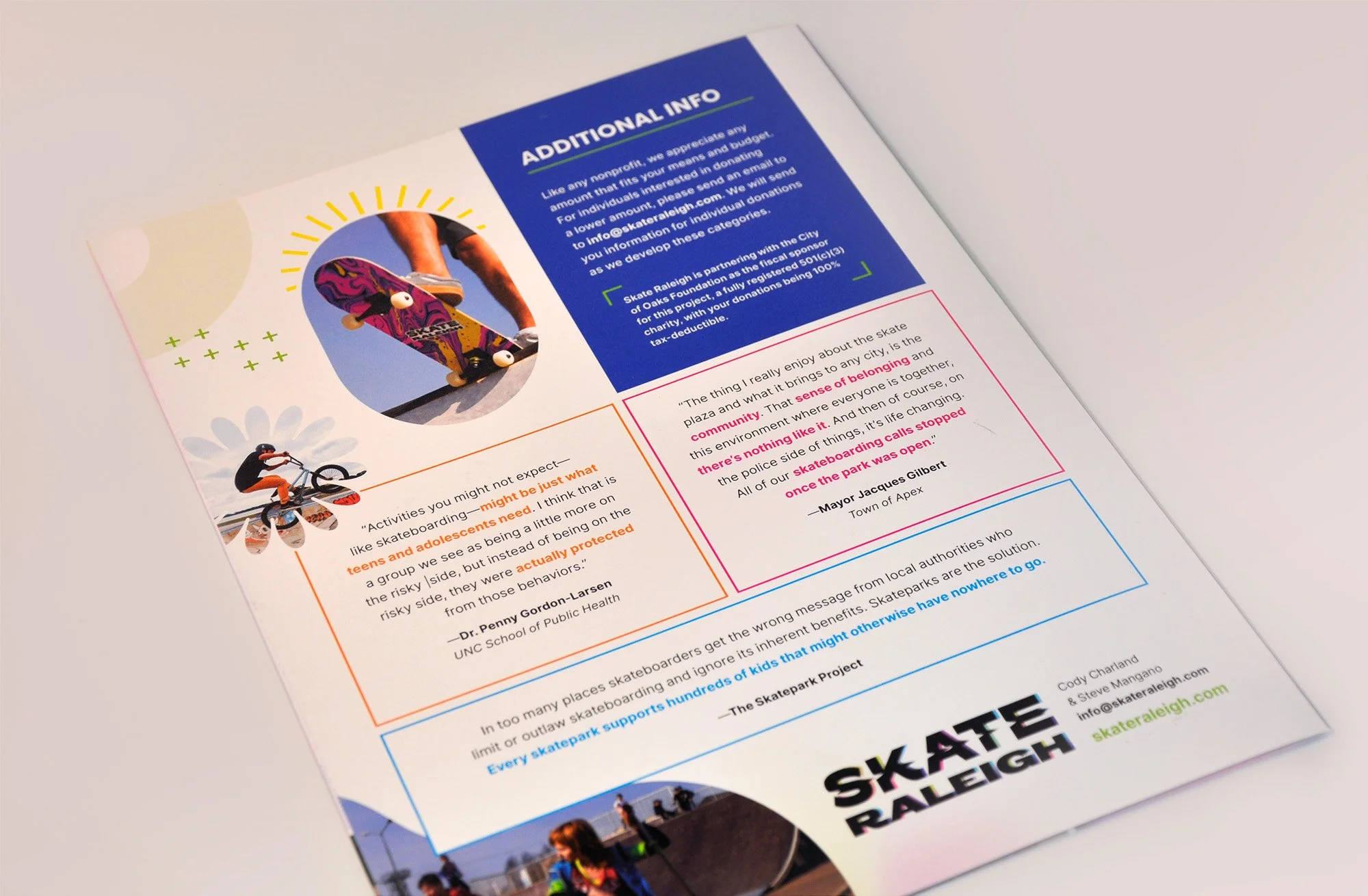 The back of the sponsor brochure.
