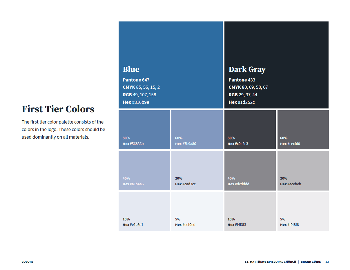 Brand first tier colors.