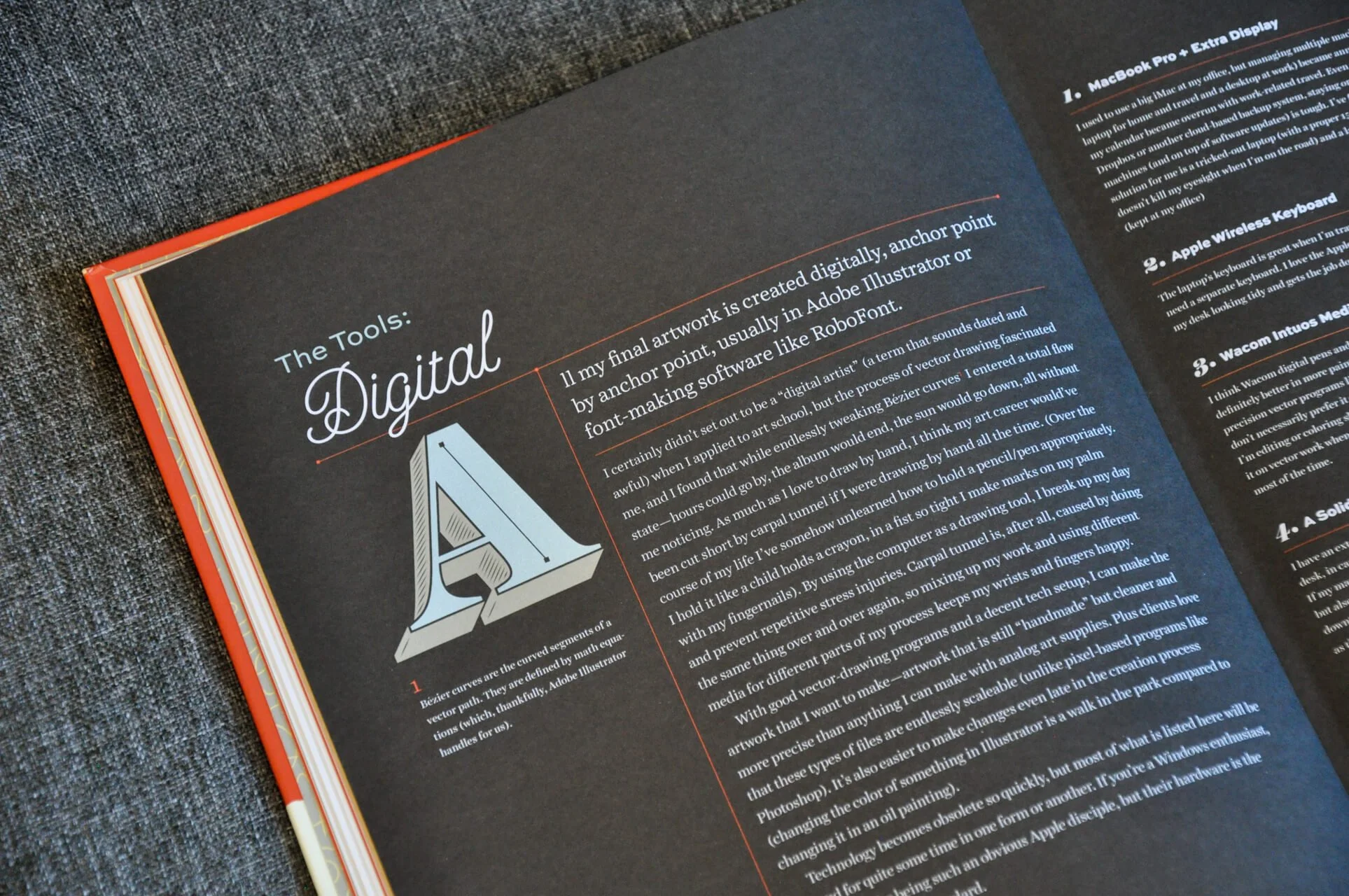 A close up of mixed type styles.