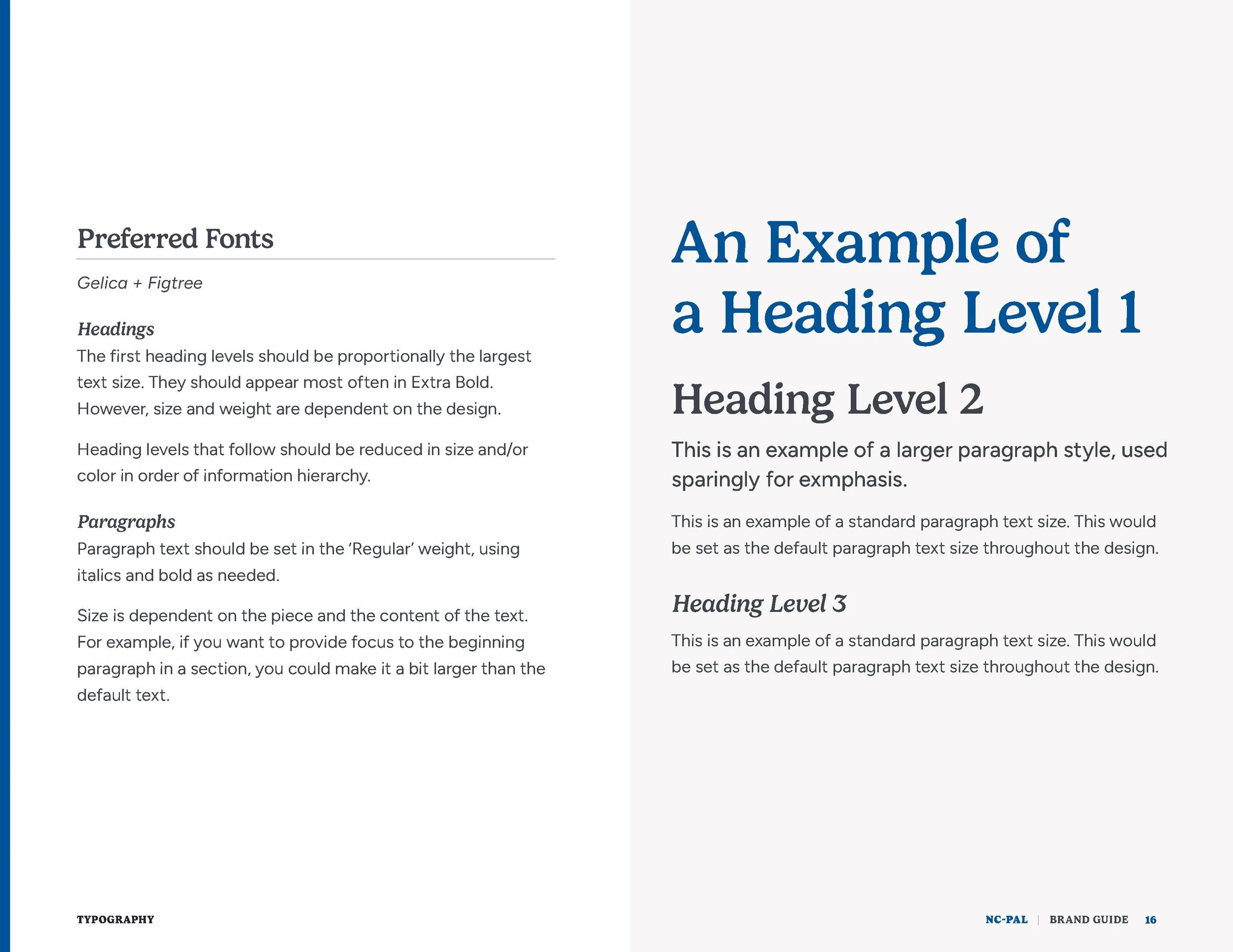 A screenshot of the brand guide on Preferred Fonts.