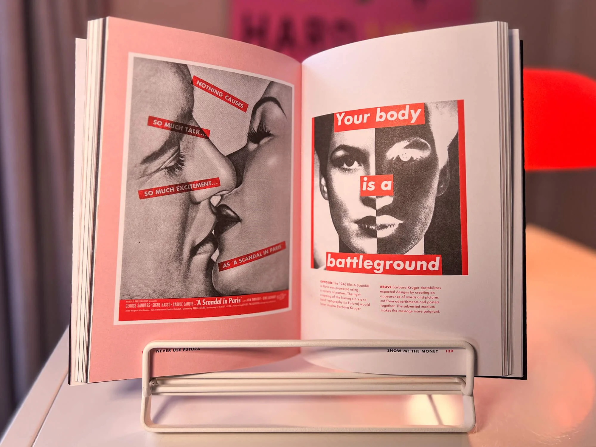 A photo of Barbara Kruger art featuring futura.