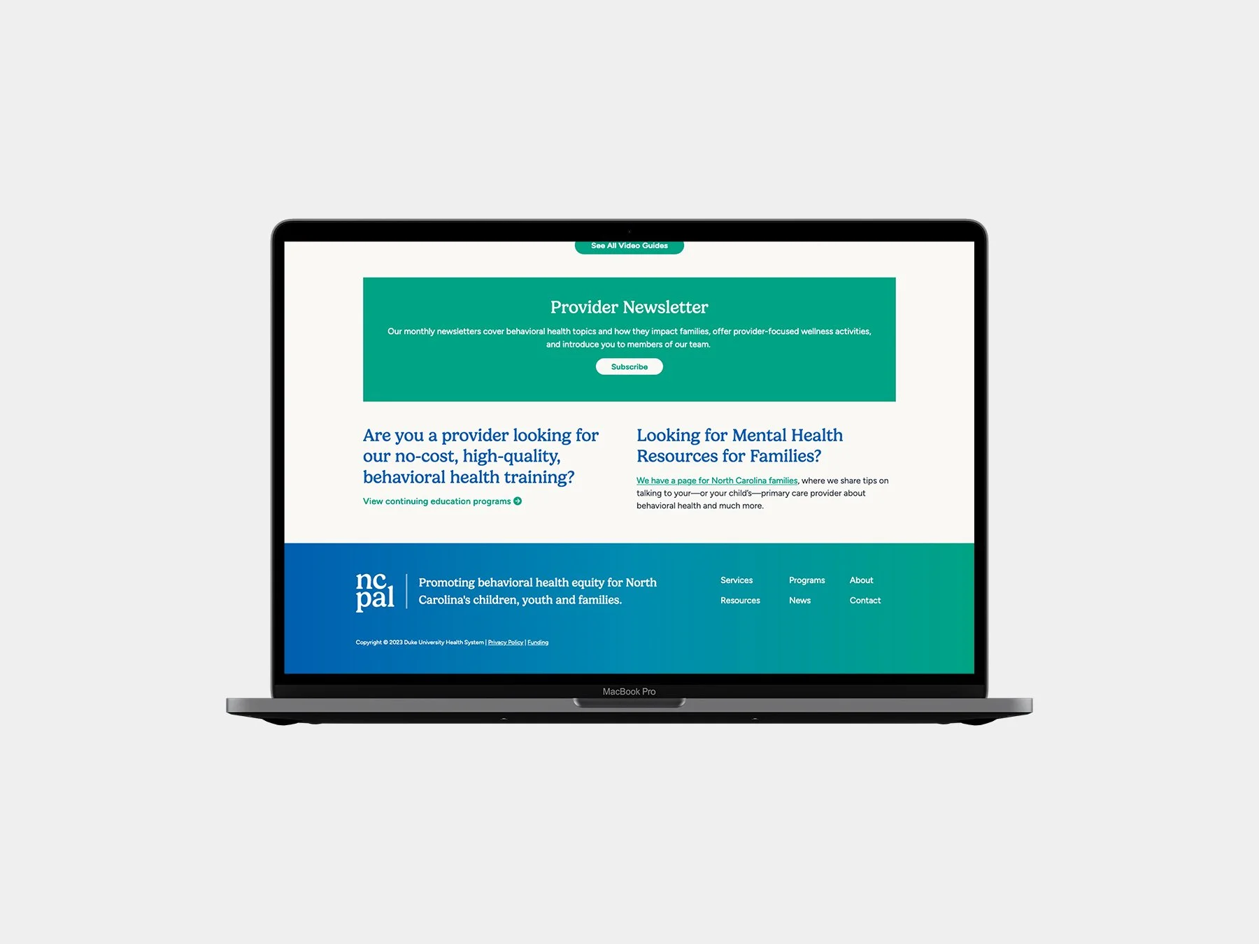 The website footer.