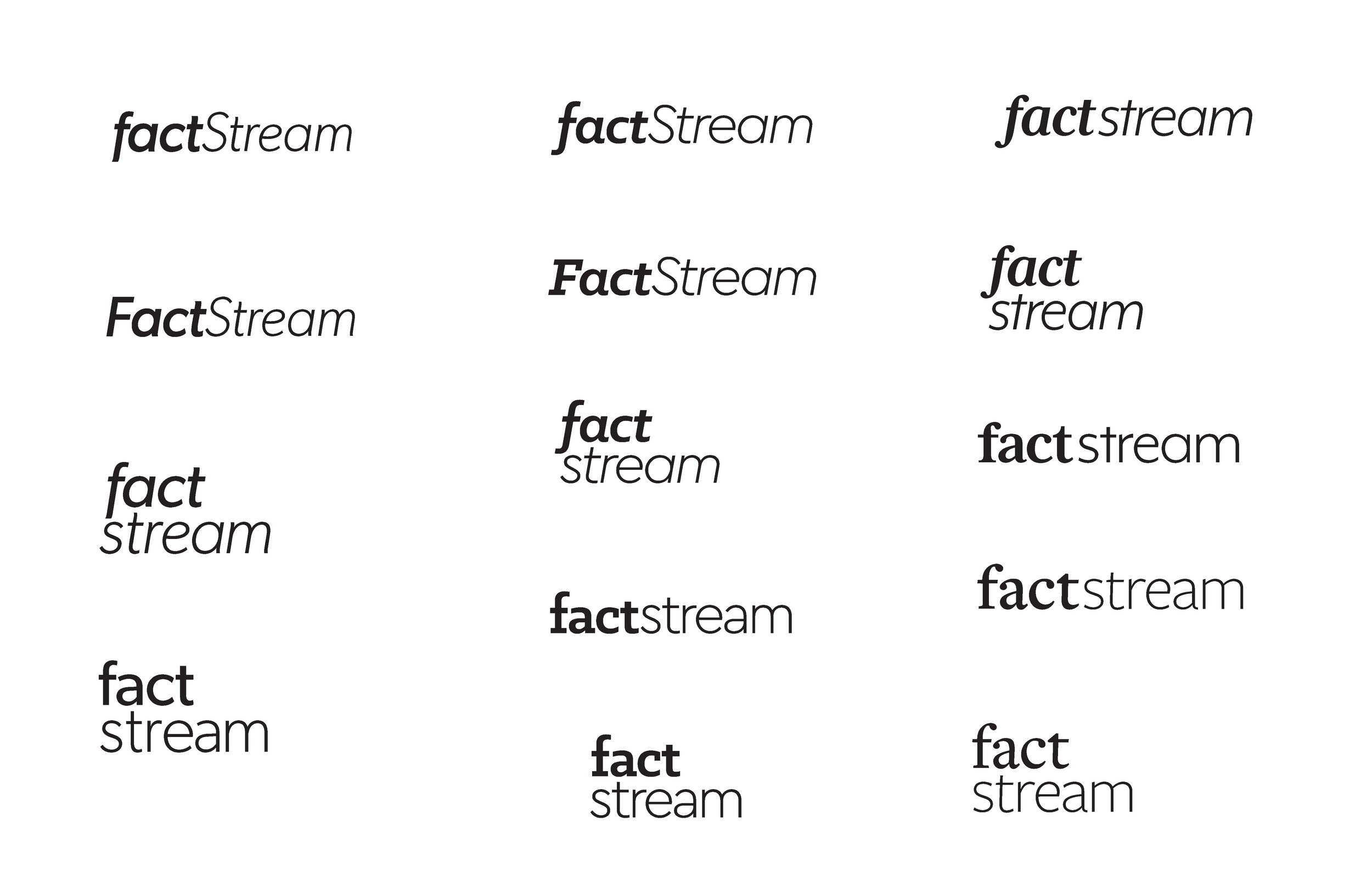 Serif logo type tests.