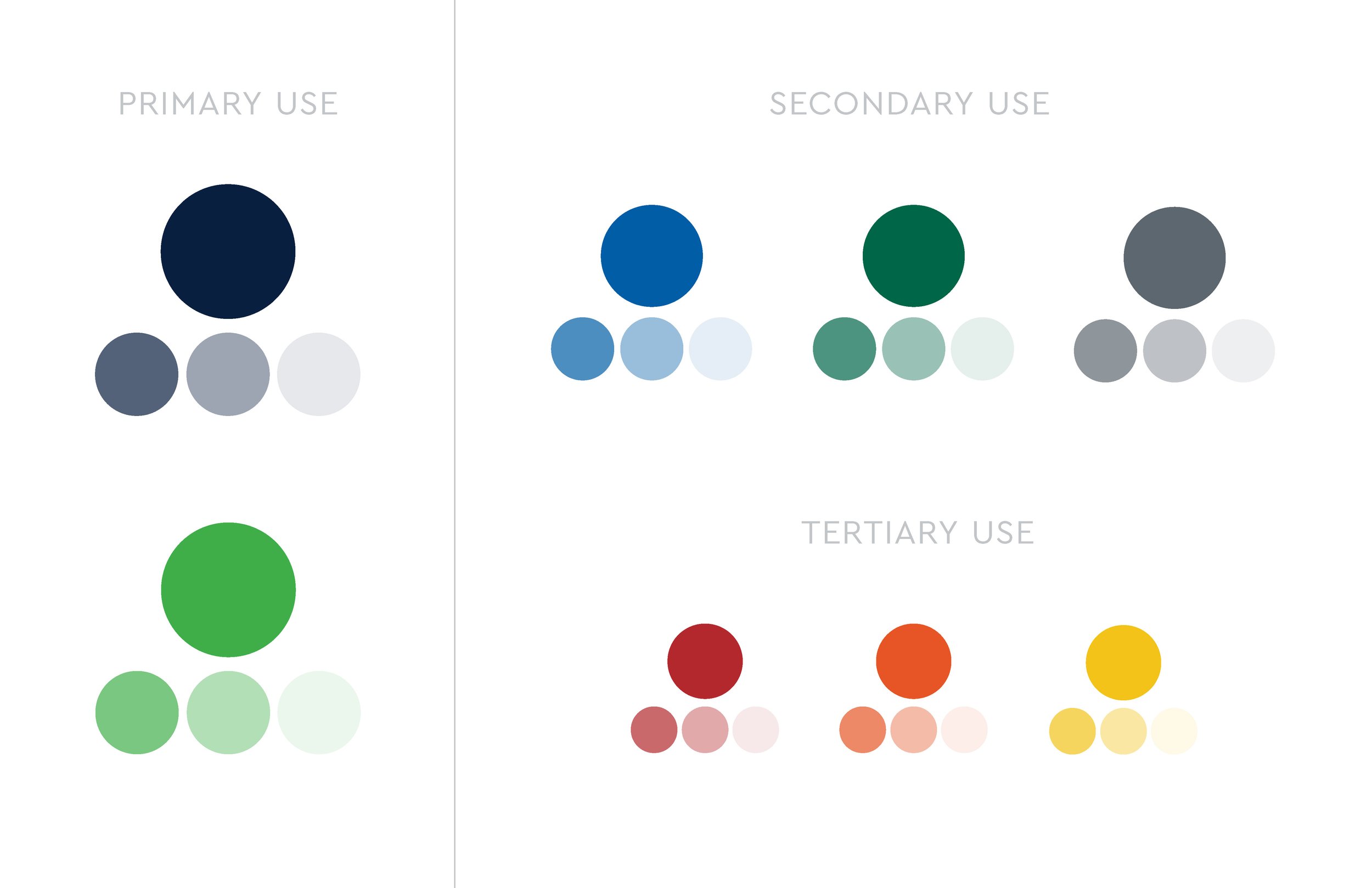 The brand color palette.