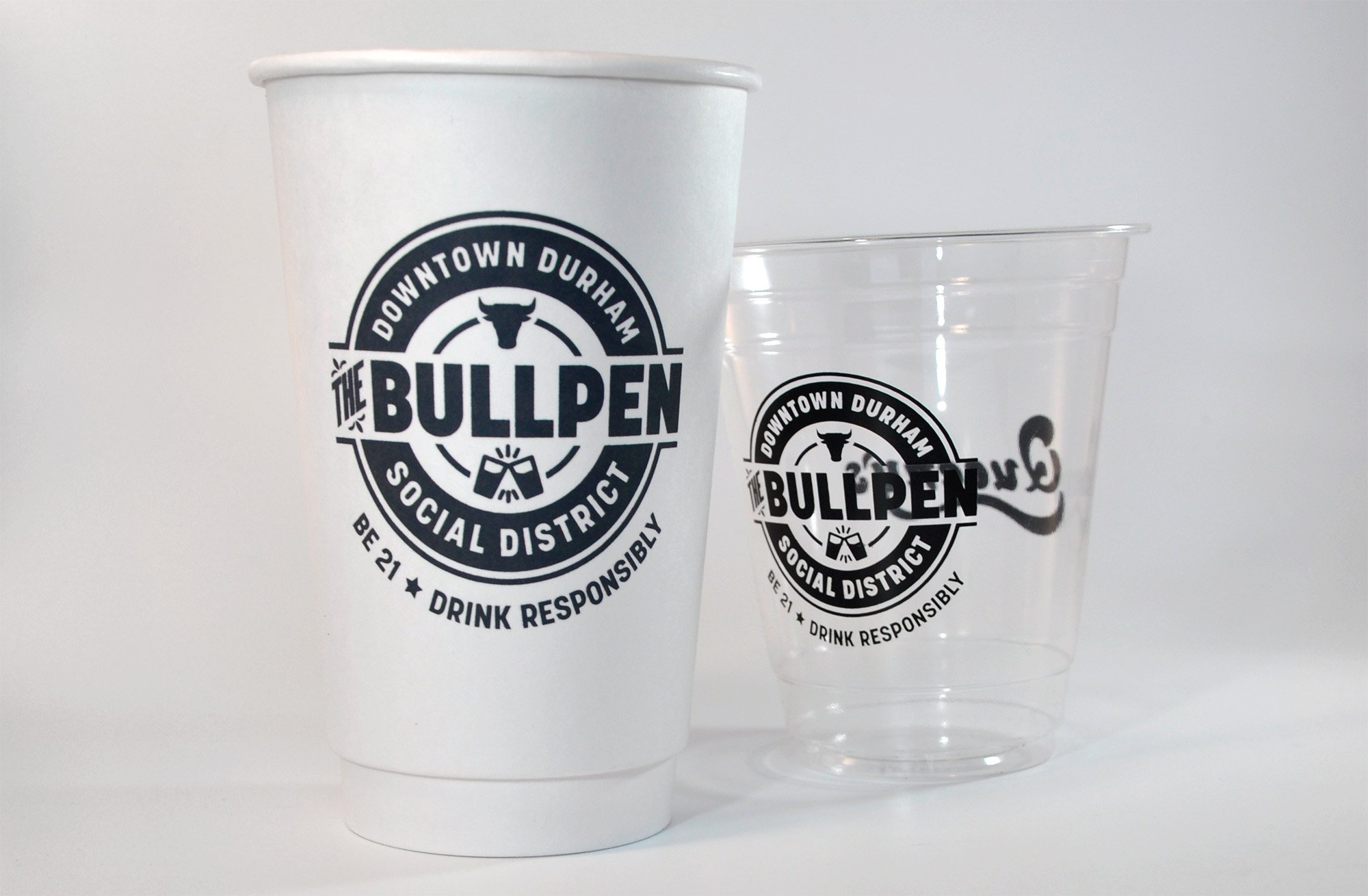 The logo on two types of disposable cups.
