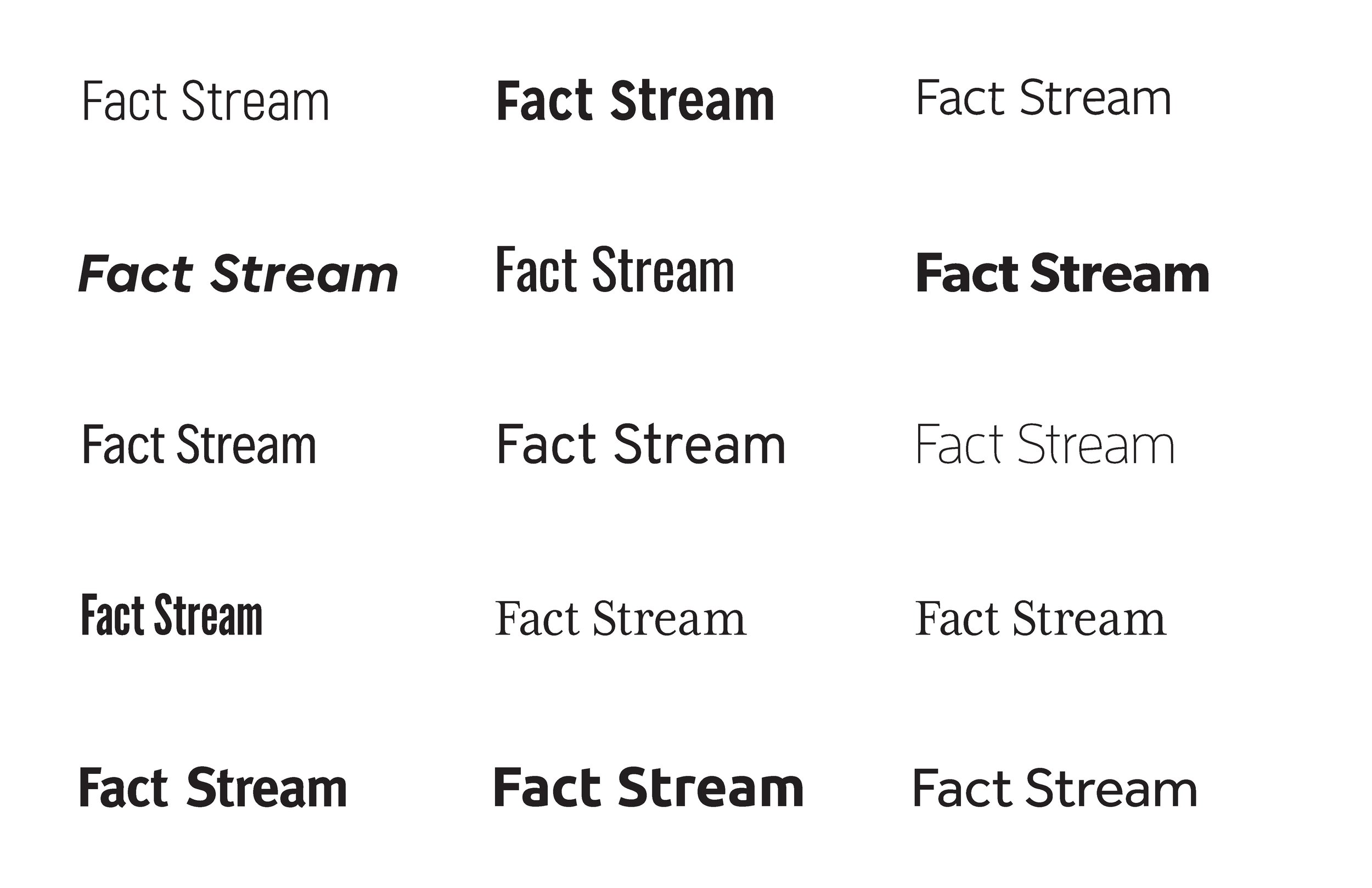 Sans serif logo type tests.