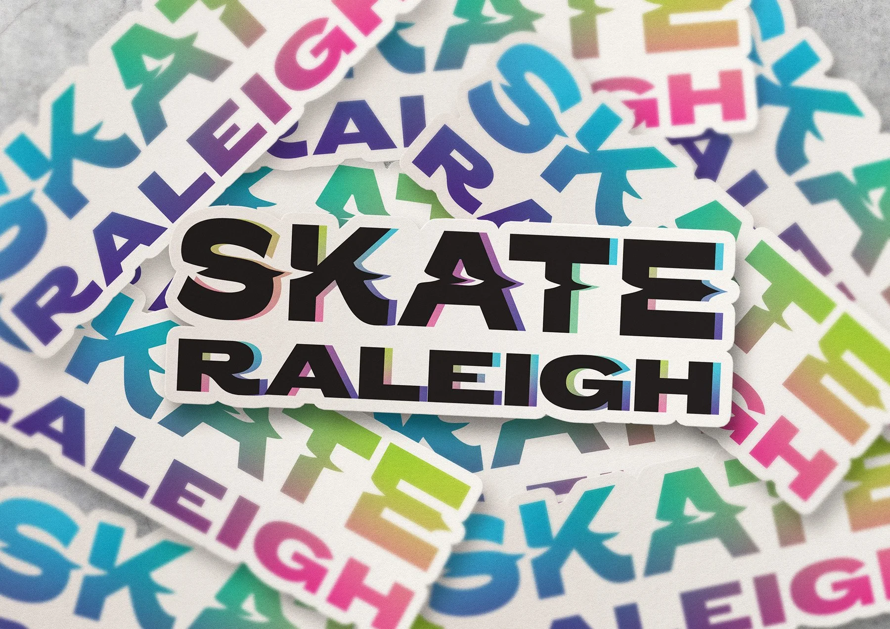 A pile of sticker variations.