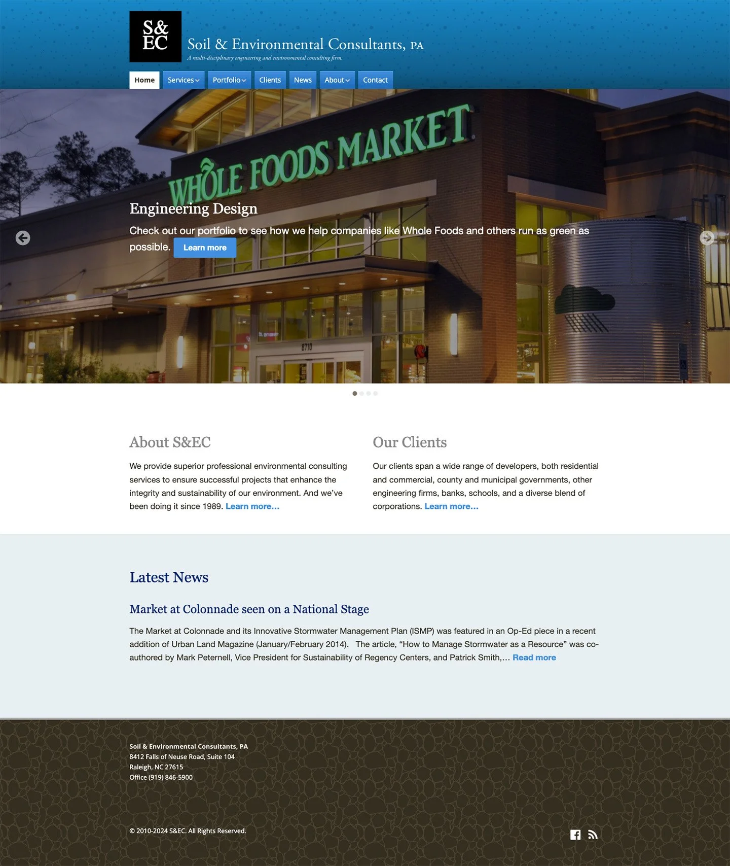 A screenshot of the original S&EC website, before this year's redesign.