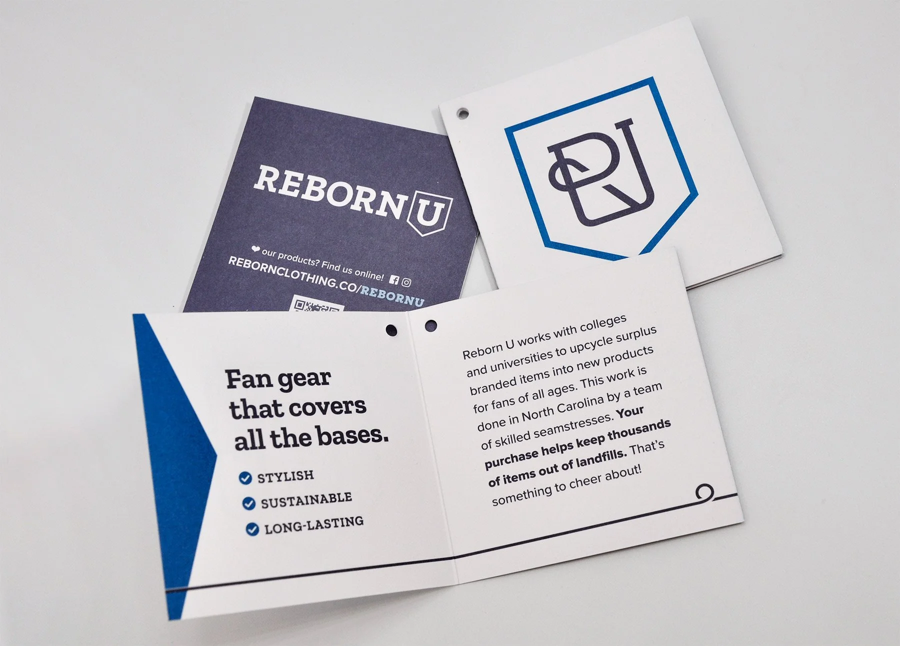 Printed Reborn U hang tags.