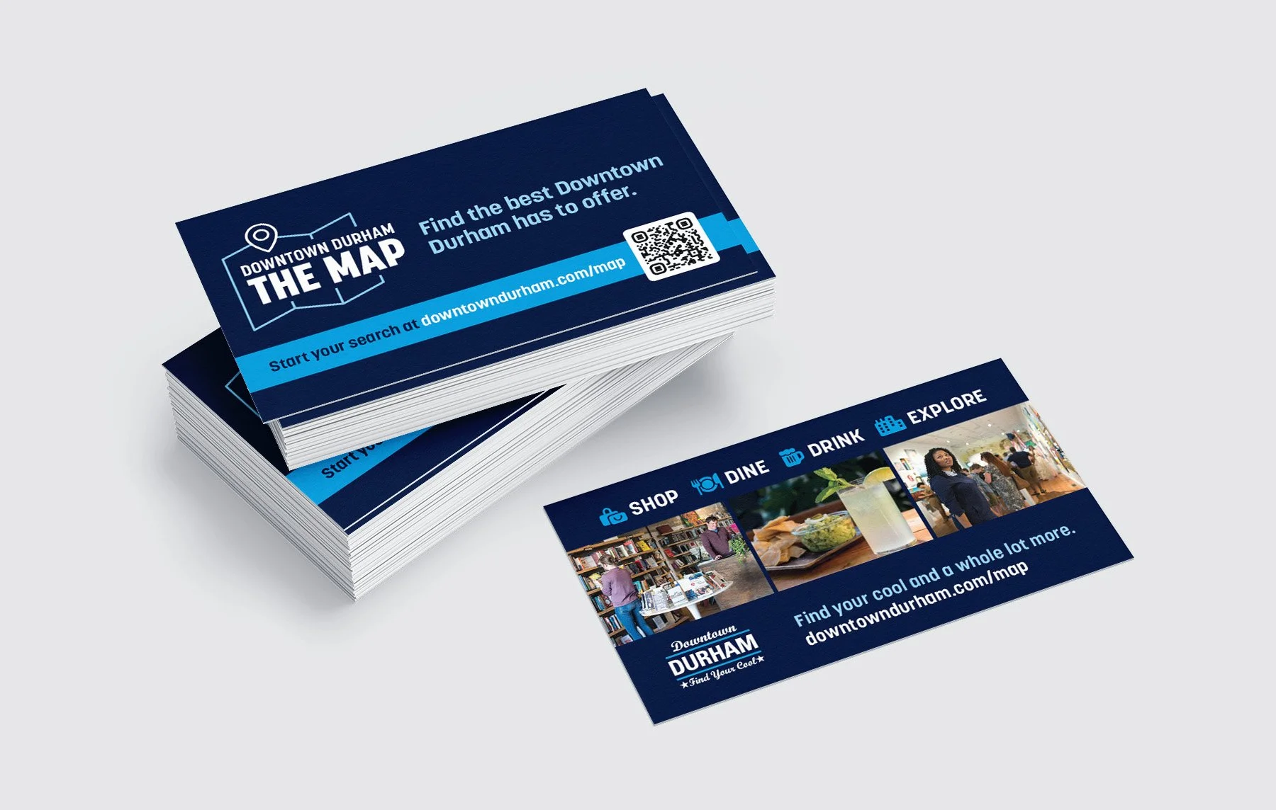 Marketing cards to promote the online map.