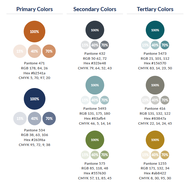 The eCourts 2018 color palette.